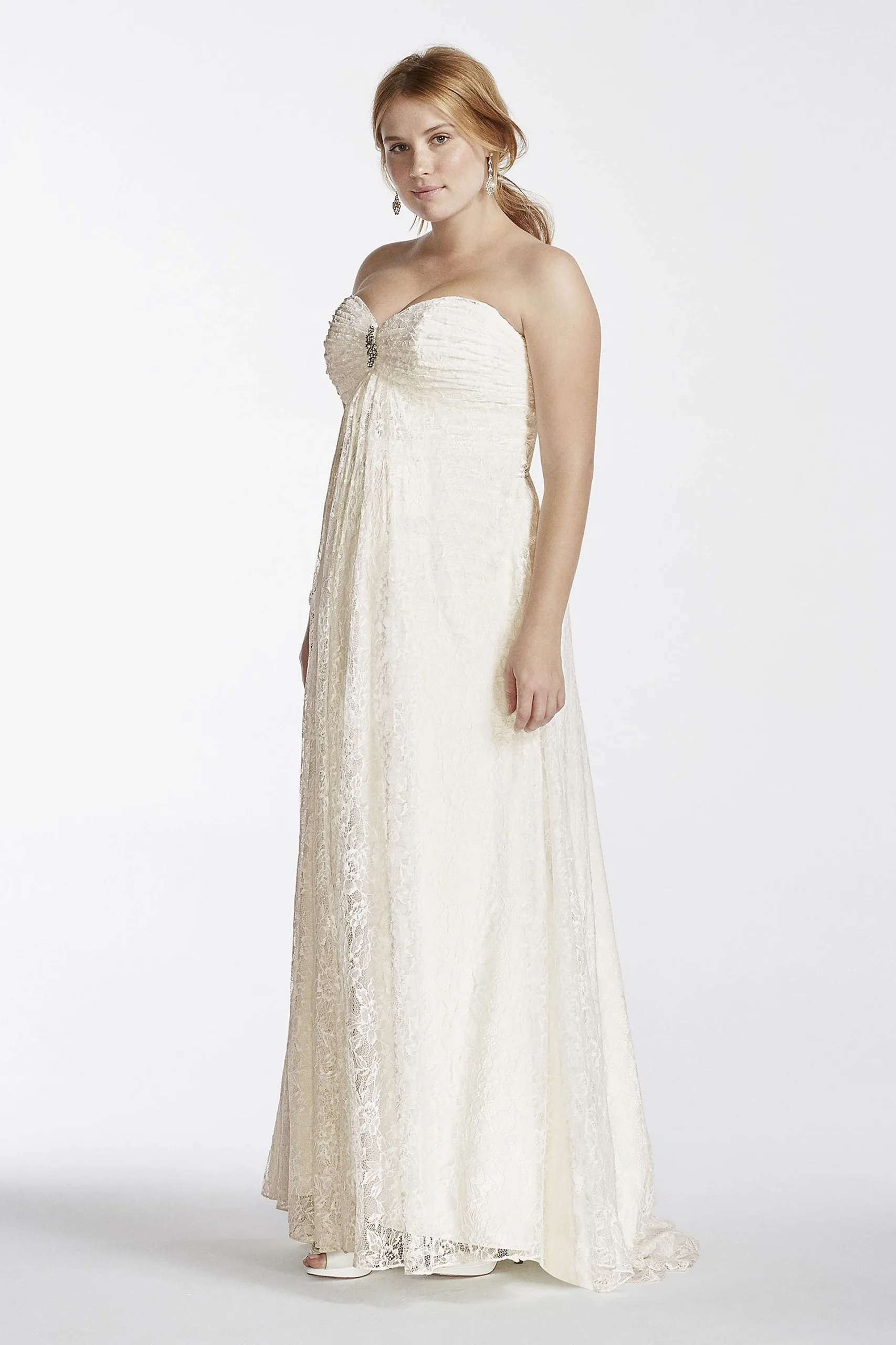 Strapless A-Line Wedding Dress with Empire Waist