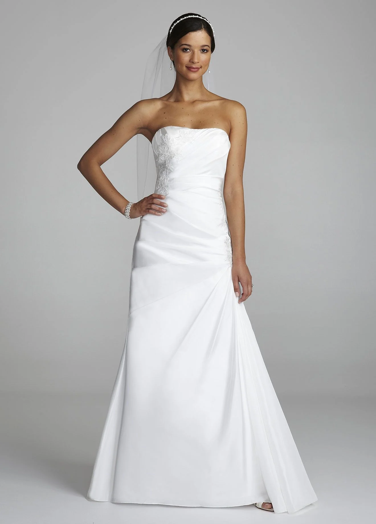 Strapless Mermaid Side Embellished Dress