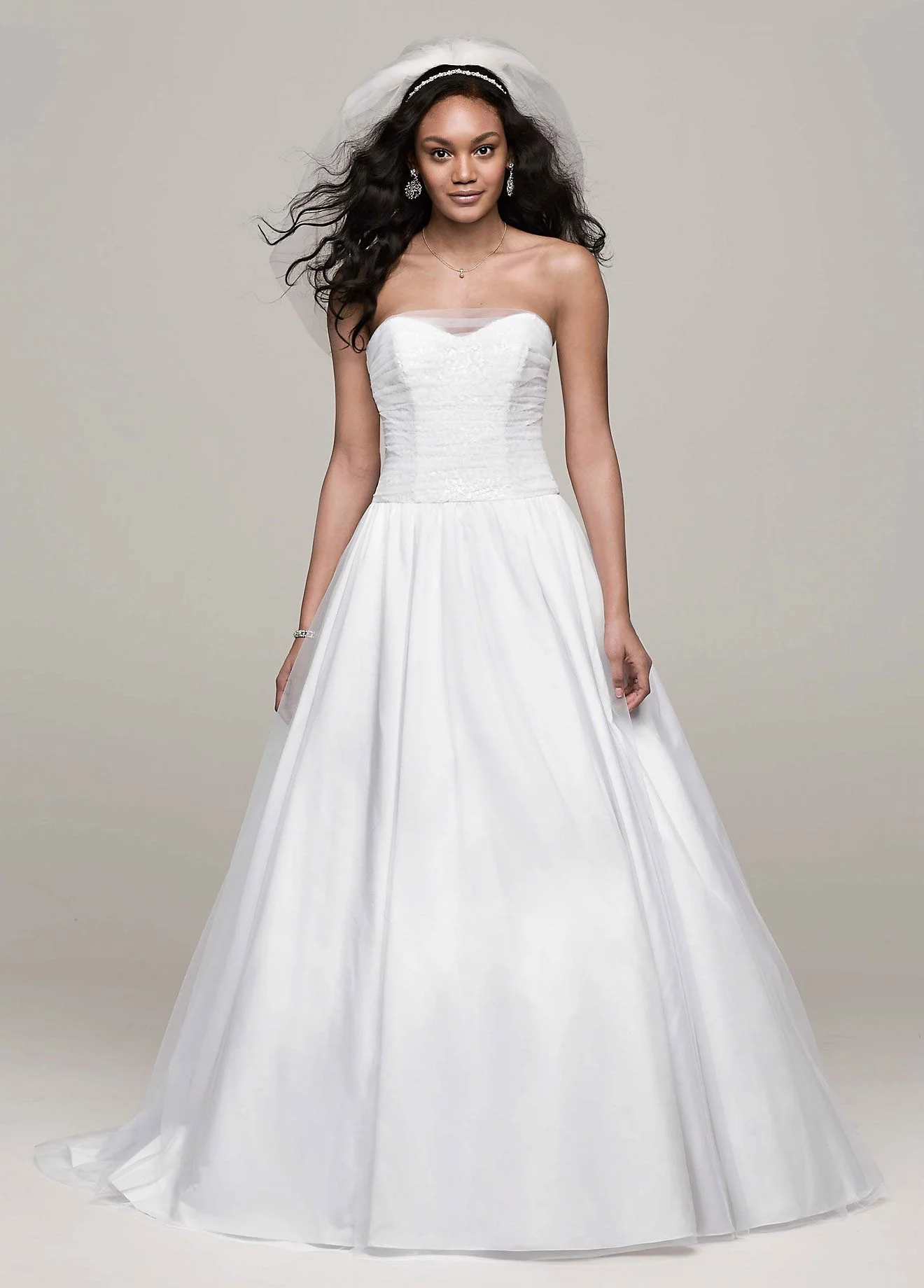 Strapless Tulle Ball Gown with Corset Back