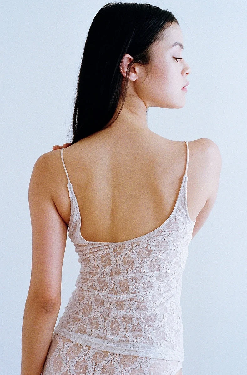 Stretch Lace Low Back Tank
