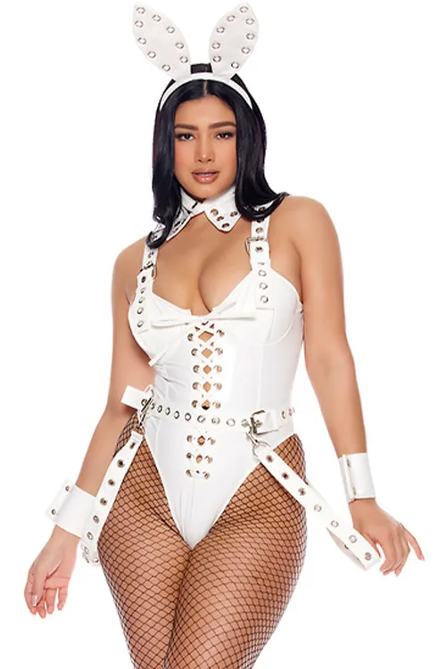 Stud Me Out 5 Piece White Bunny Costume By Forplay