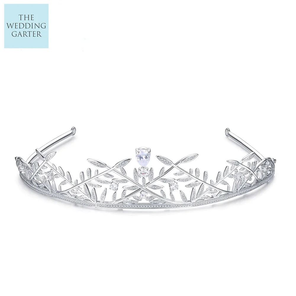Stunning Clear Cubic Zirconia Bridal Tiara