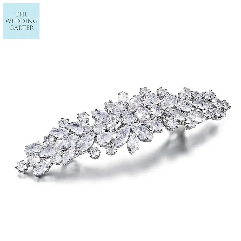 Stunning Cubic Zirconia Crystal Bridal Hair Clip
