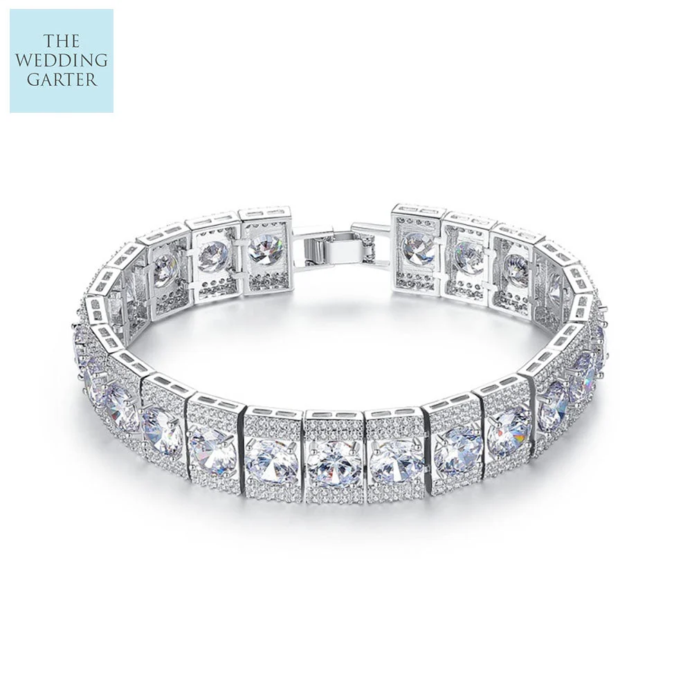 Stunning Luxury Cubic Zirconia Bridal Bracelet