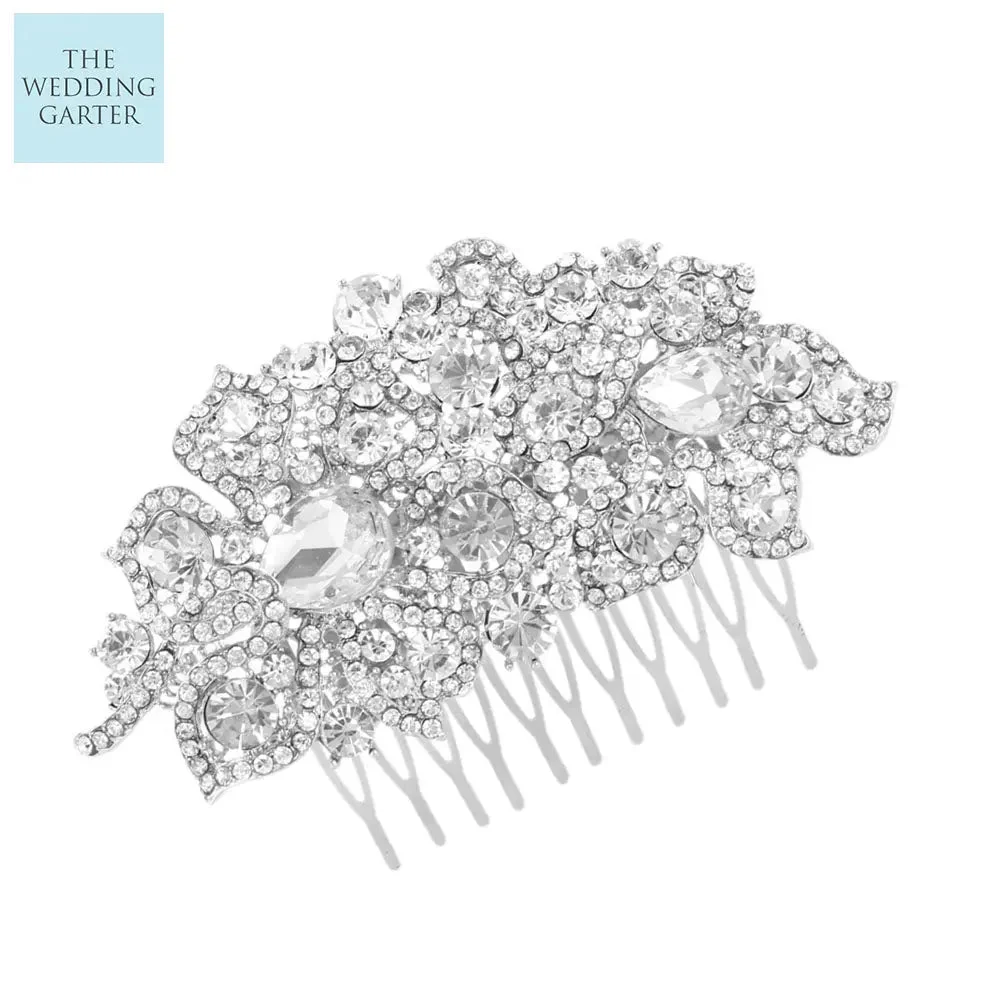 Stunning Unique Rhinestone Encrusted Wedding Hair Comb