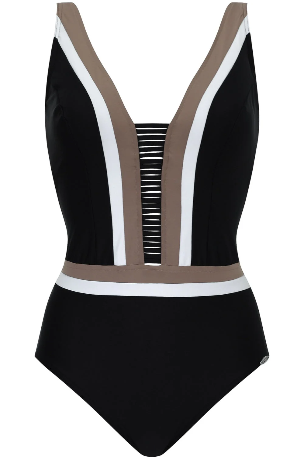 Sunflair V-Neck Swimsuit, Black (22057)