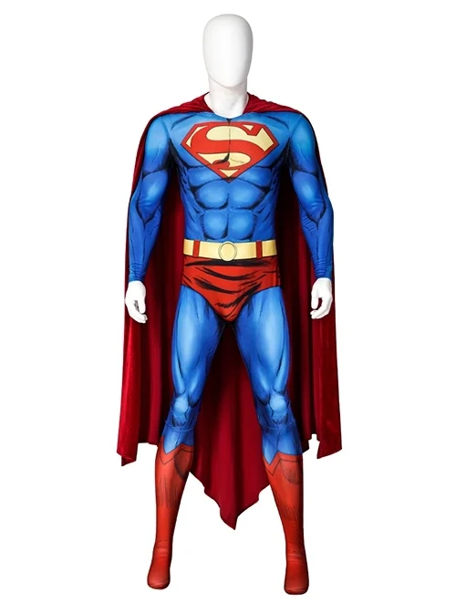Superman Comic Version Superman Bodysuit Halloween Cosplay Costume Set
