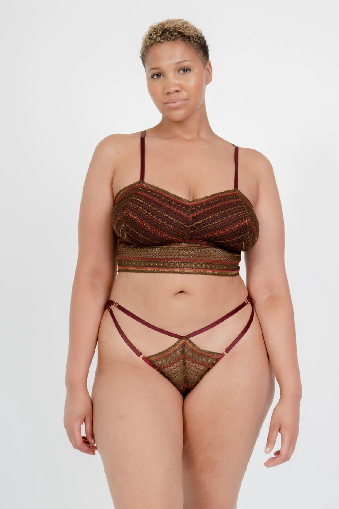 Supportive Longline Bralette Top in Nude