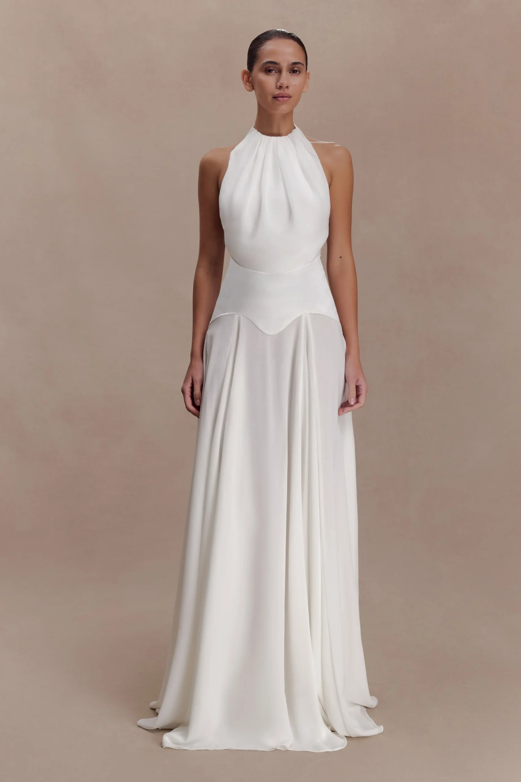 SusanChiffon Halter Maxi Dress - Ivory