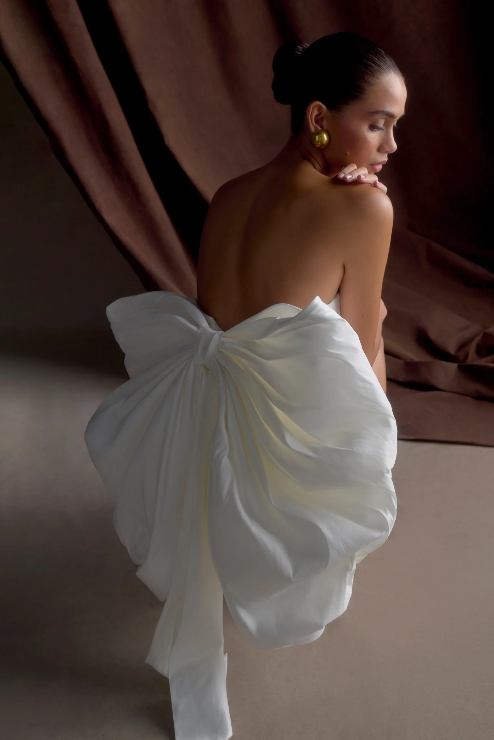 SuzetteFINAL SALETaffeta Bow Mini Dress - White