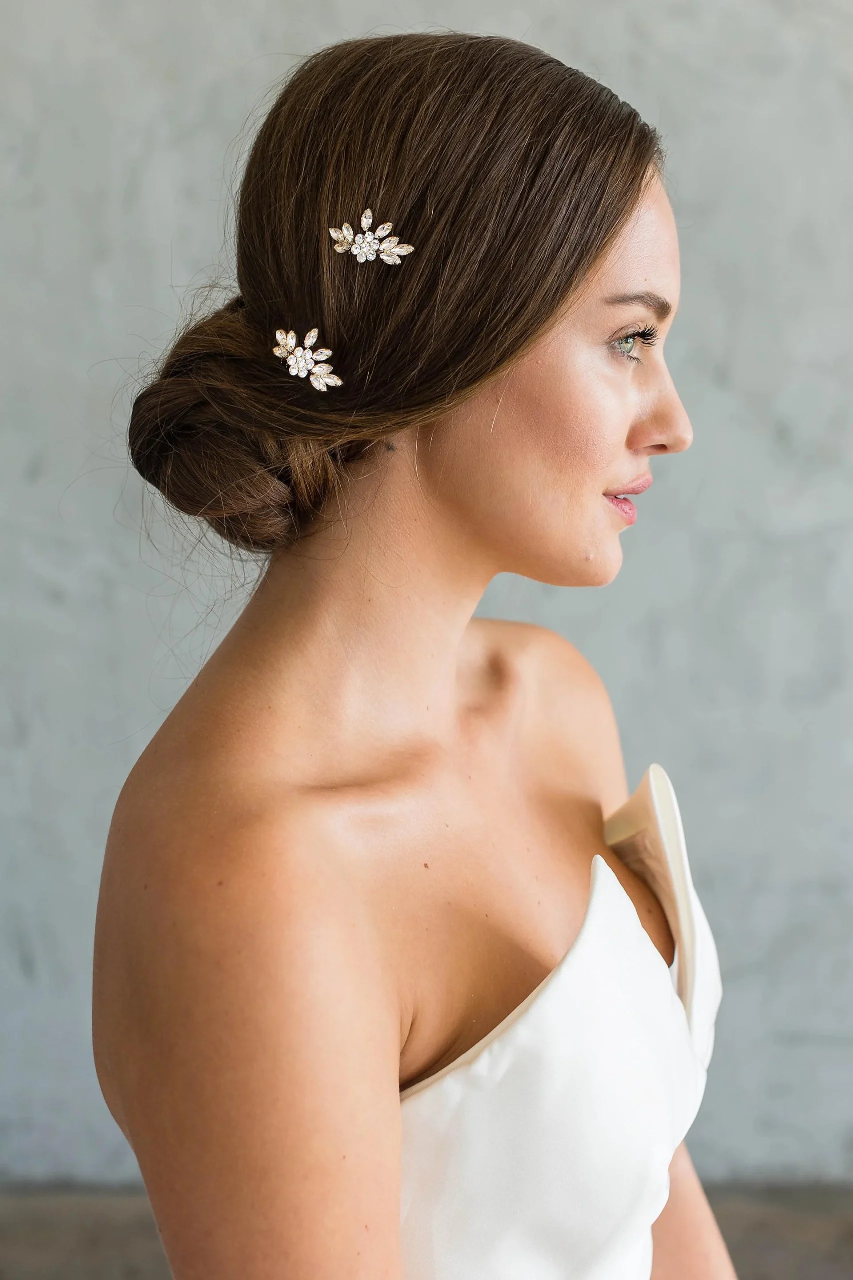 Swarovski Crystal Flower and Leaf Comb Set