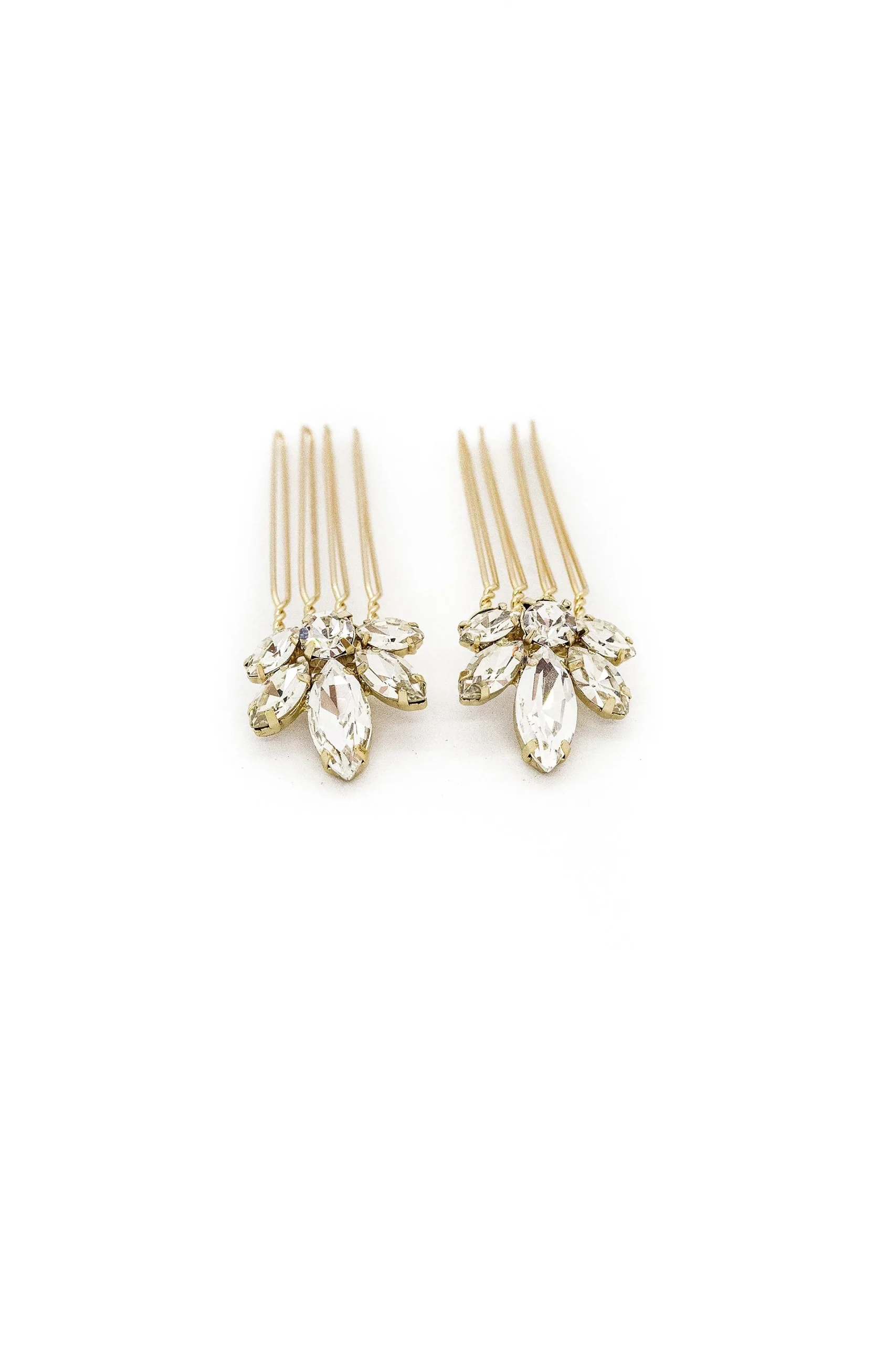 Swarovski Crystal Marquise Flower Mini Comb Set