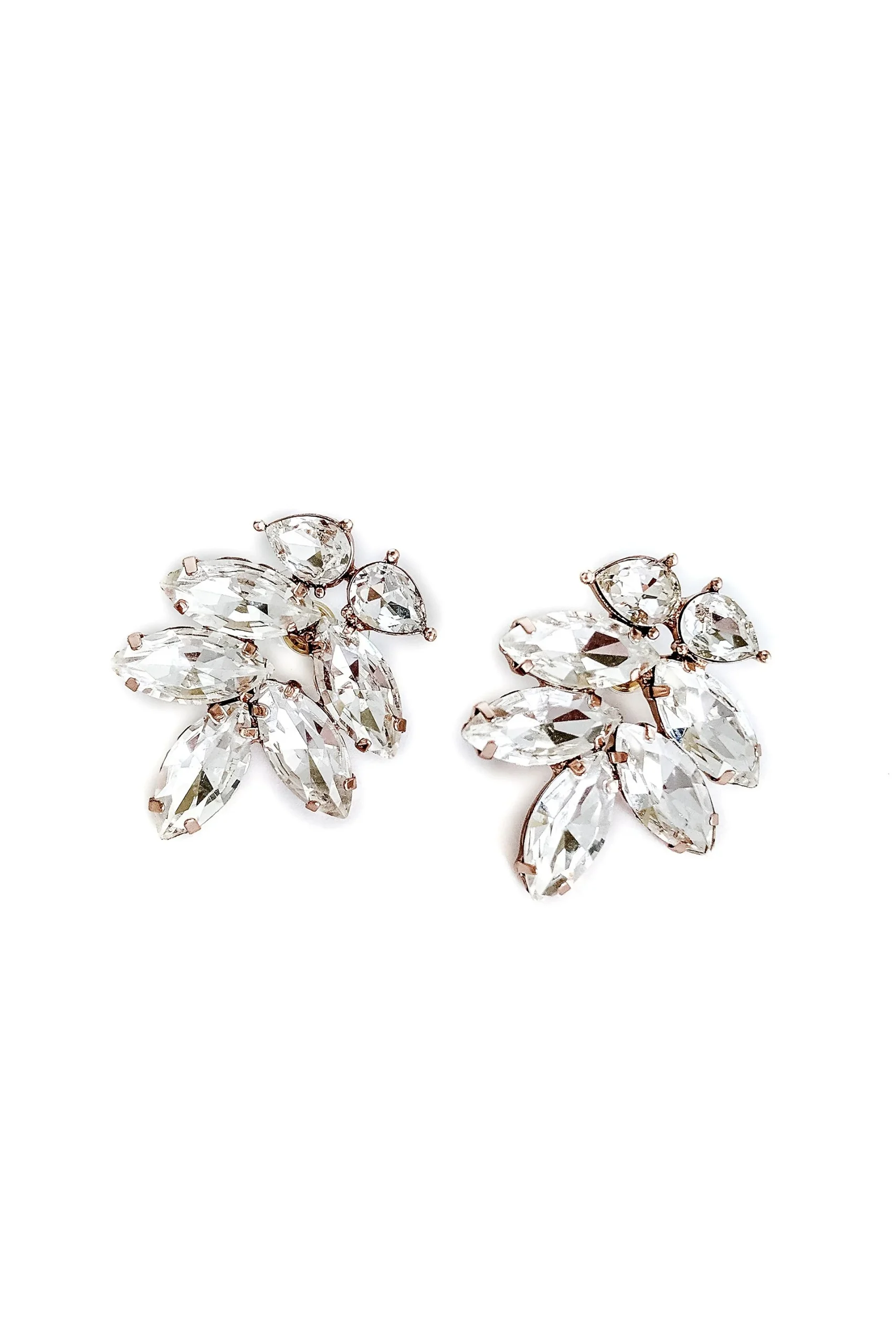 Swarovski Crystal and Sterling Leaf Earrings