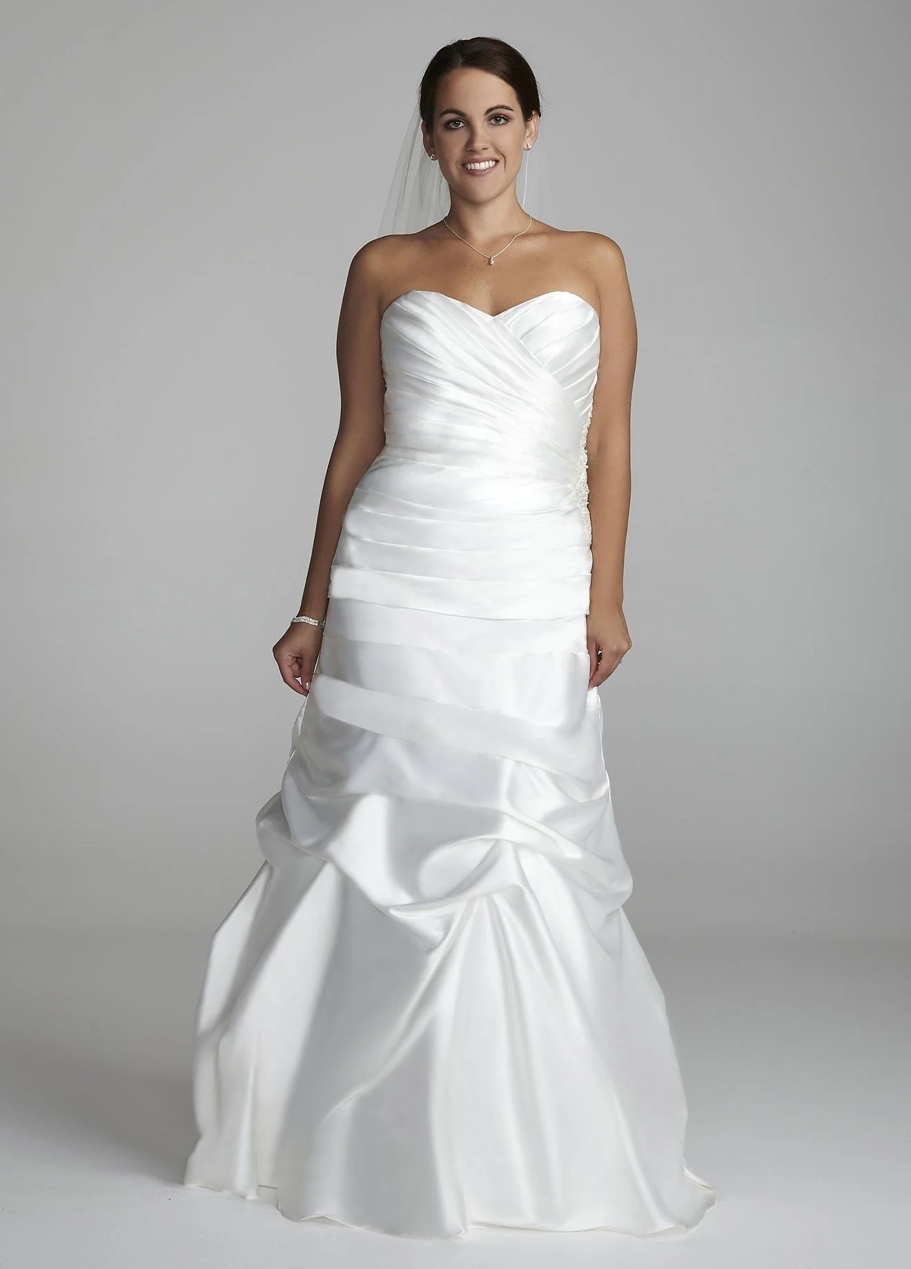 Sweetheart Charmeuse Gown with Pick-Up Skirt