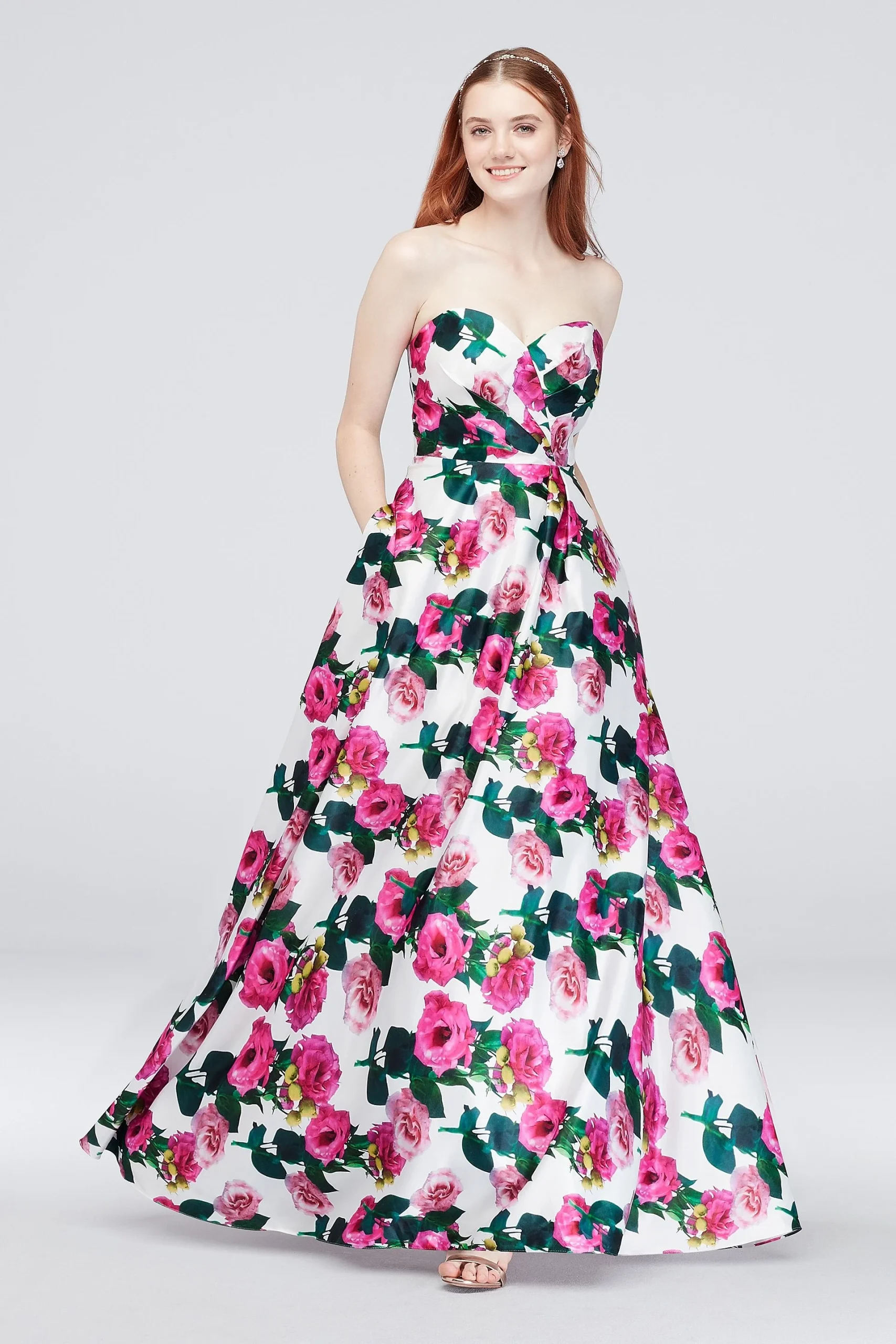 Sweetheart Strapless Satin Ball Gown with Pleats