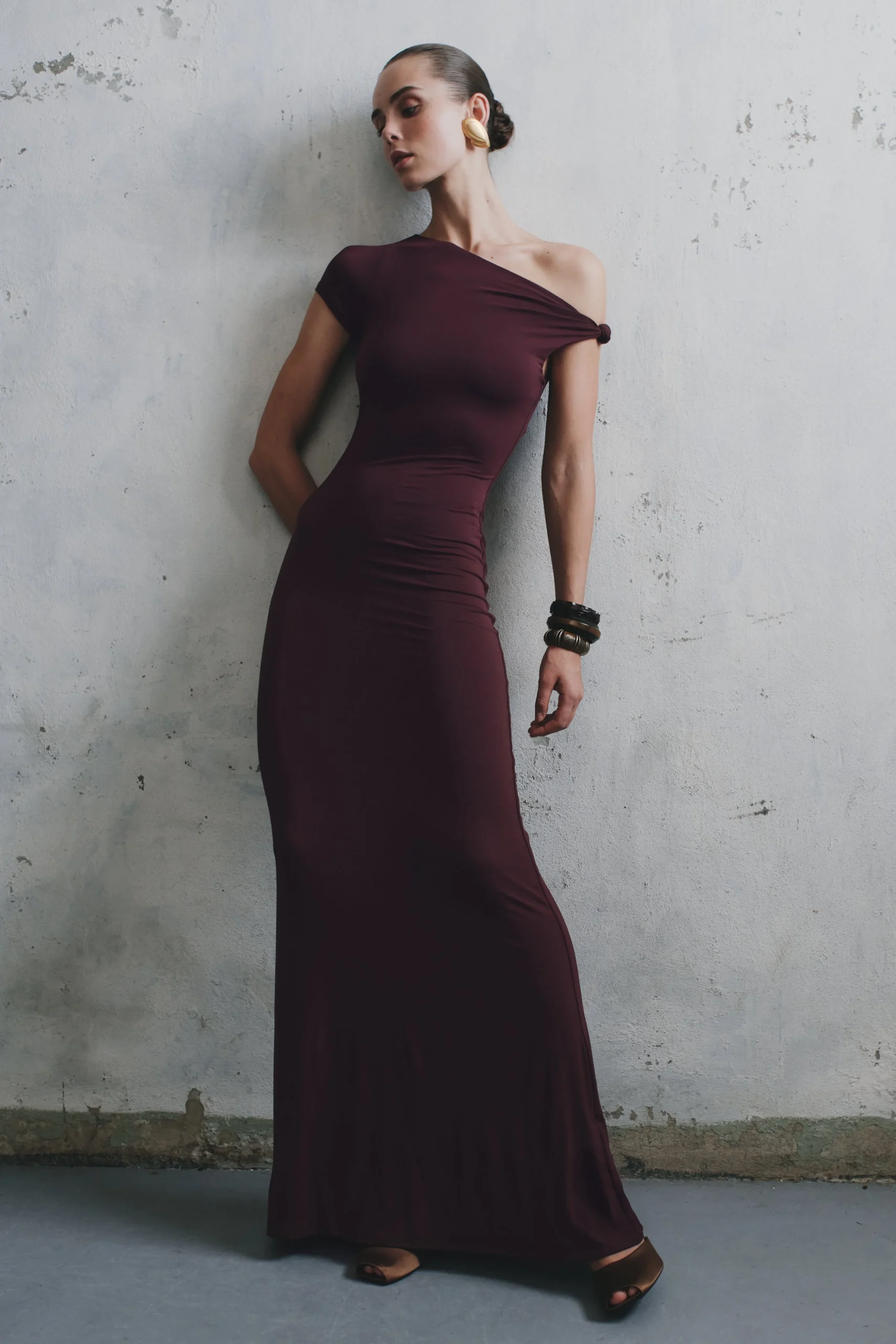 TamsinFINAL SALEShort Sleeve Modal Maxi Dress - Mahogany