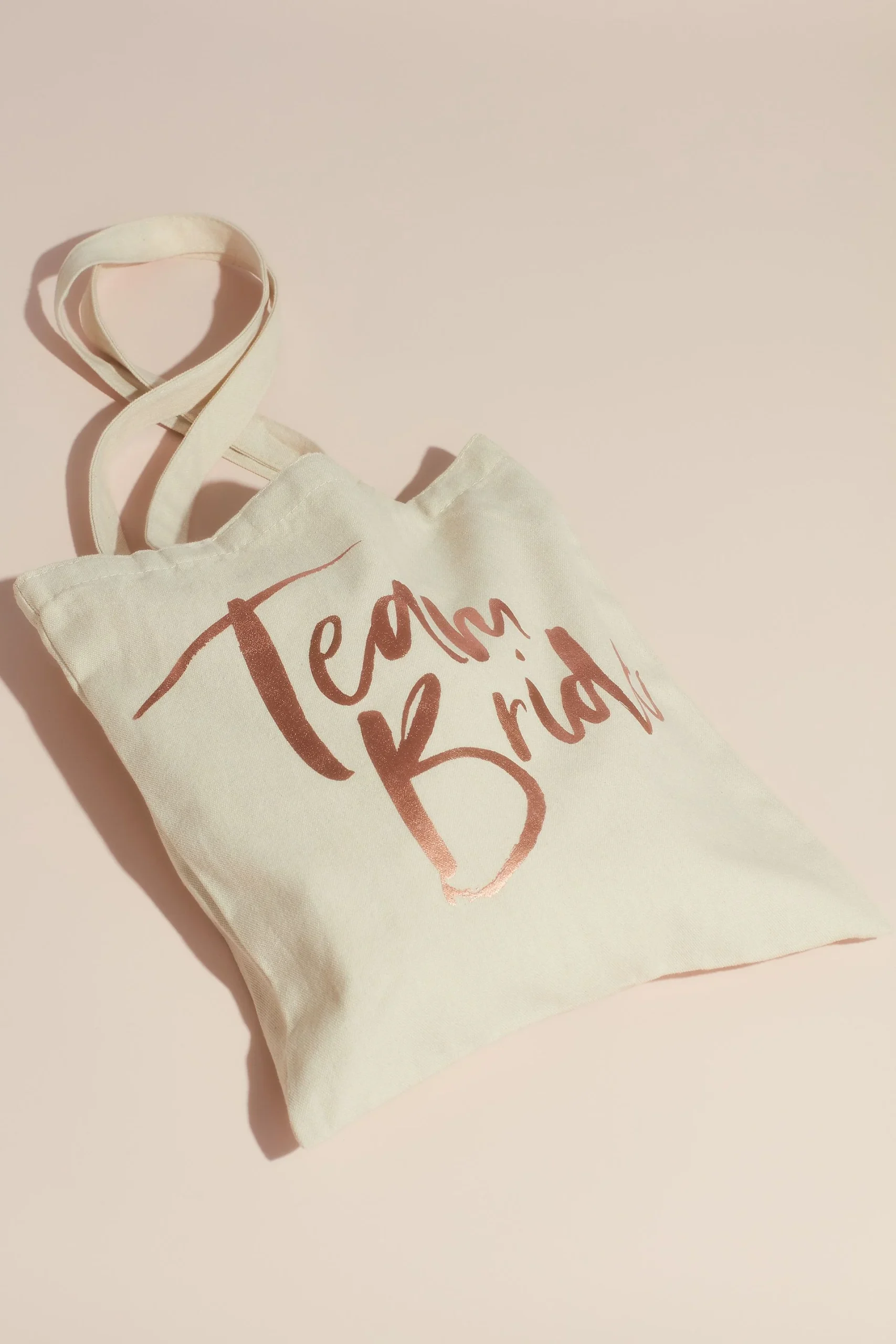 Team Bride Metallic Script Canvas Tote