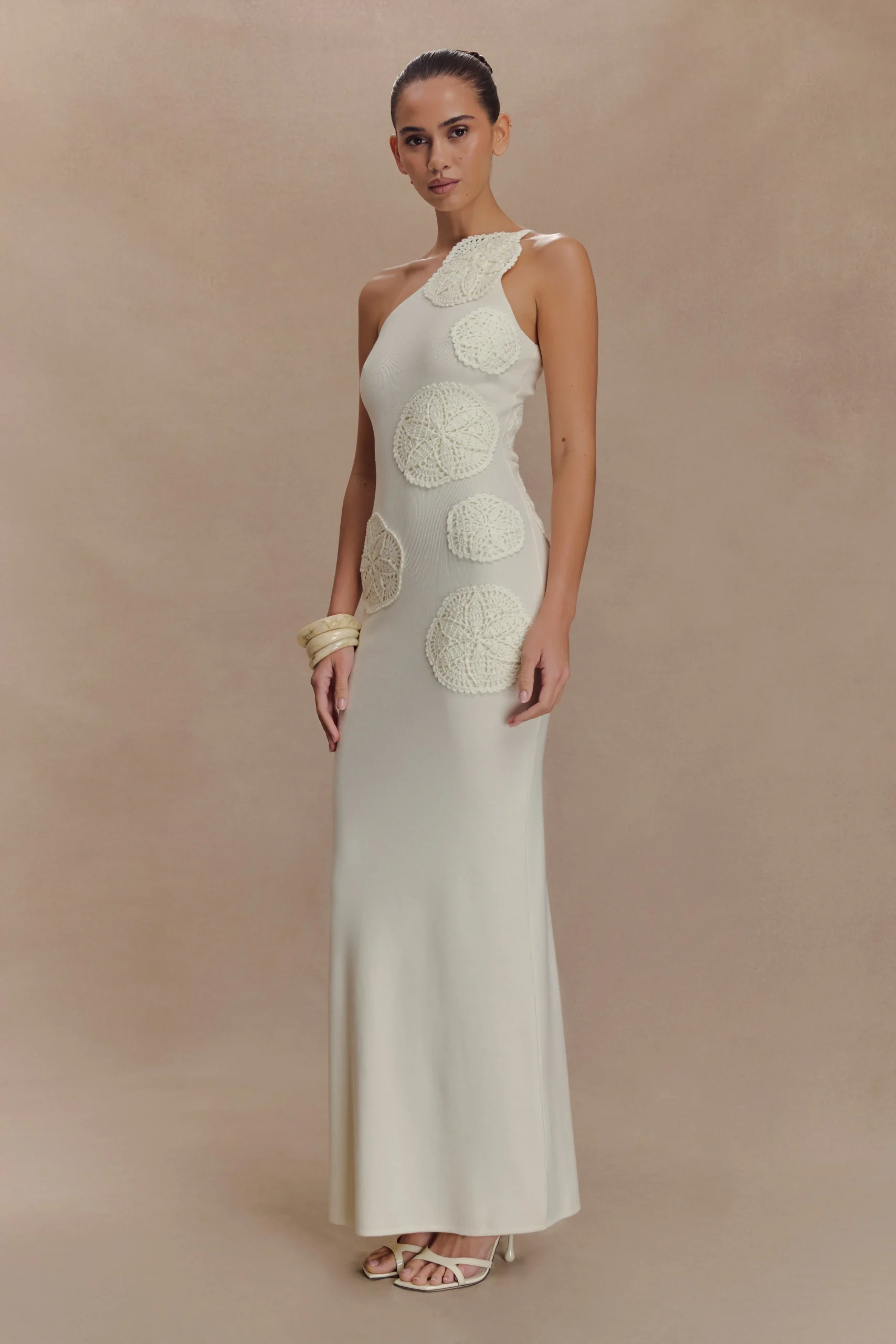 TeneikaCrochet Knit Maxi Dress - Ivory