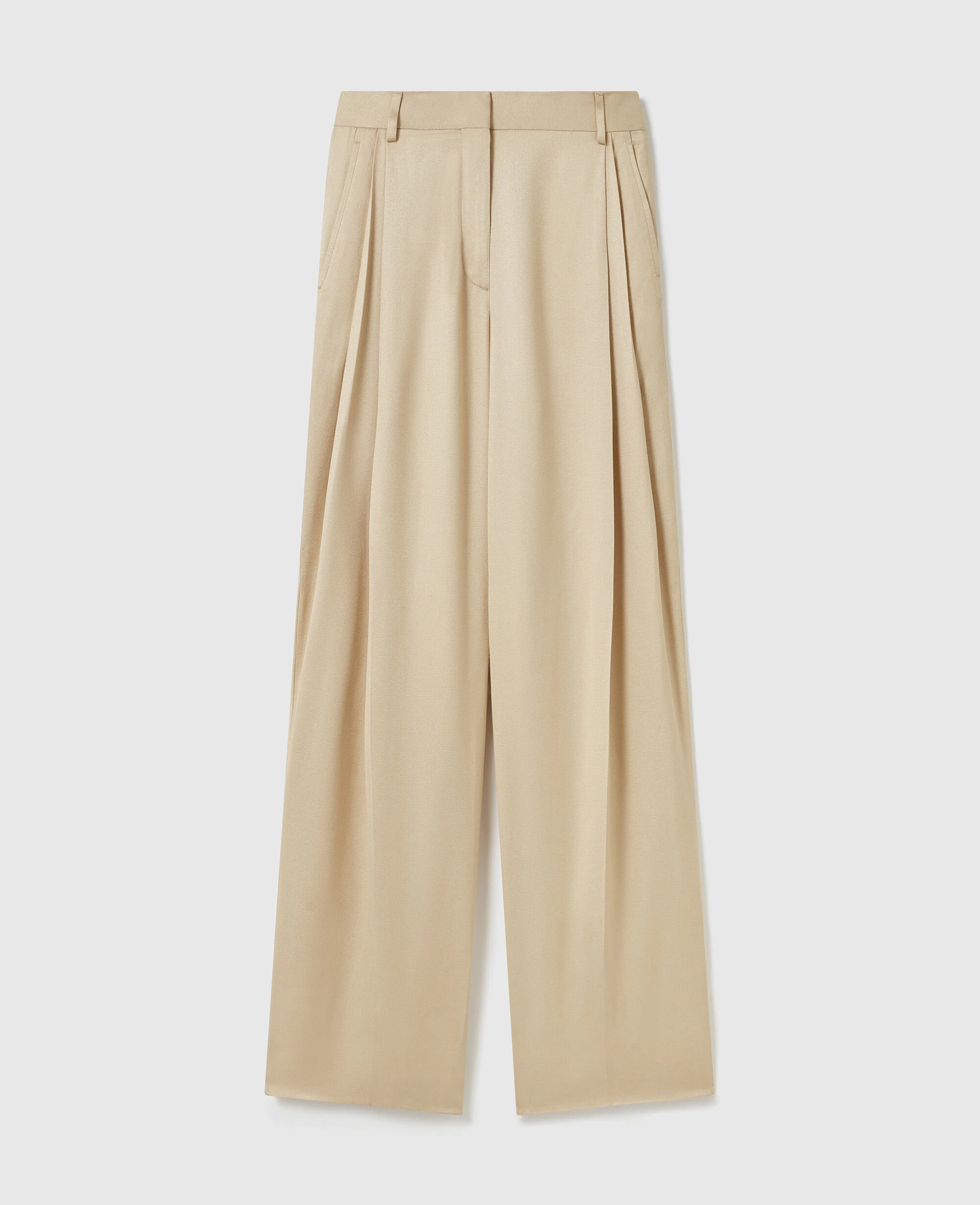 Textured Lightweight Straight Trousers