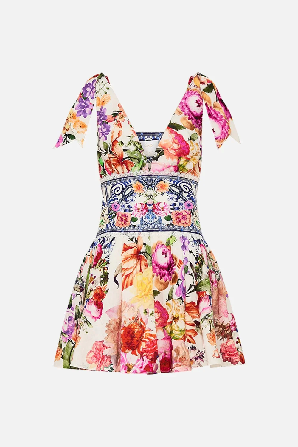 Tie Shoulder Short Linen Silk Dress, Dutch Is Life