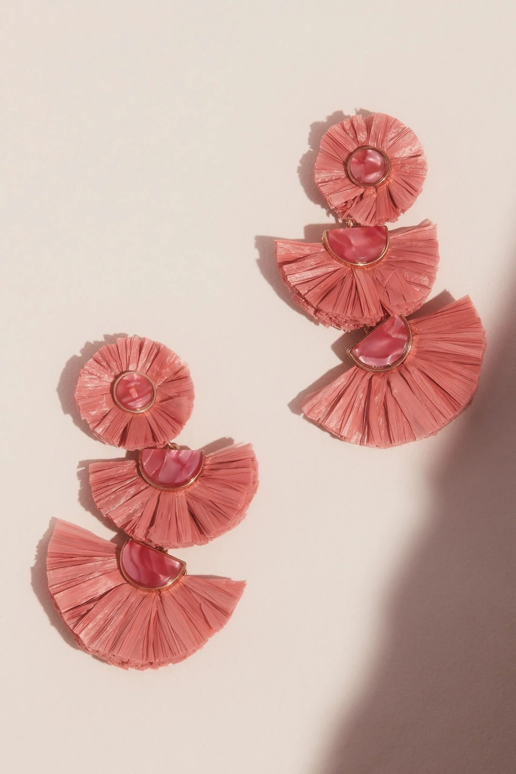 Tonal Half Moon Fringe Drop Earrings