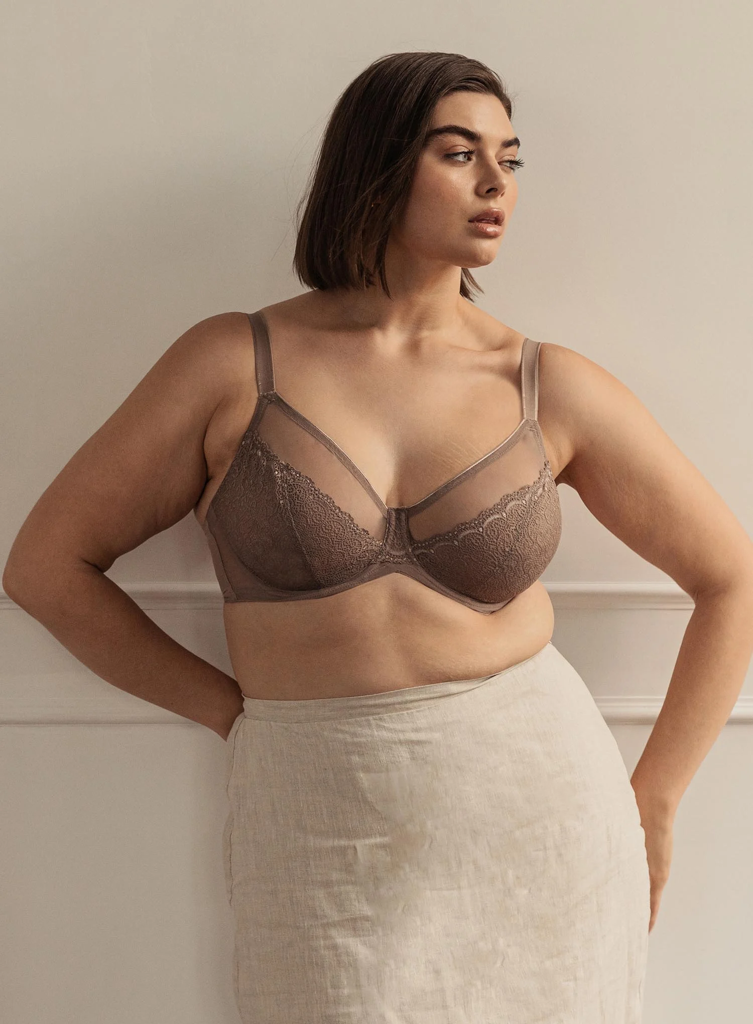 Triumph: Sheer Minimiser Bra W Mocca