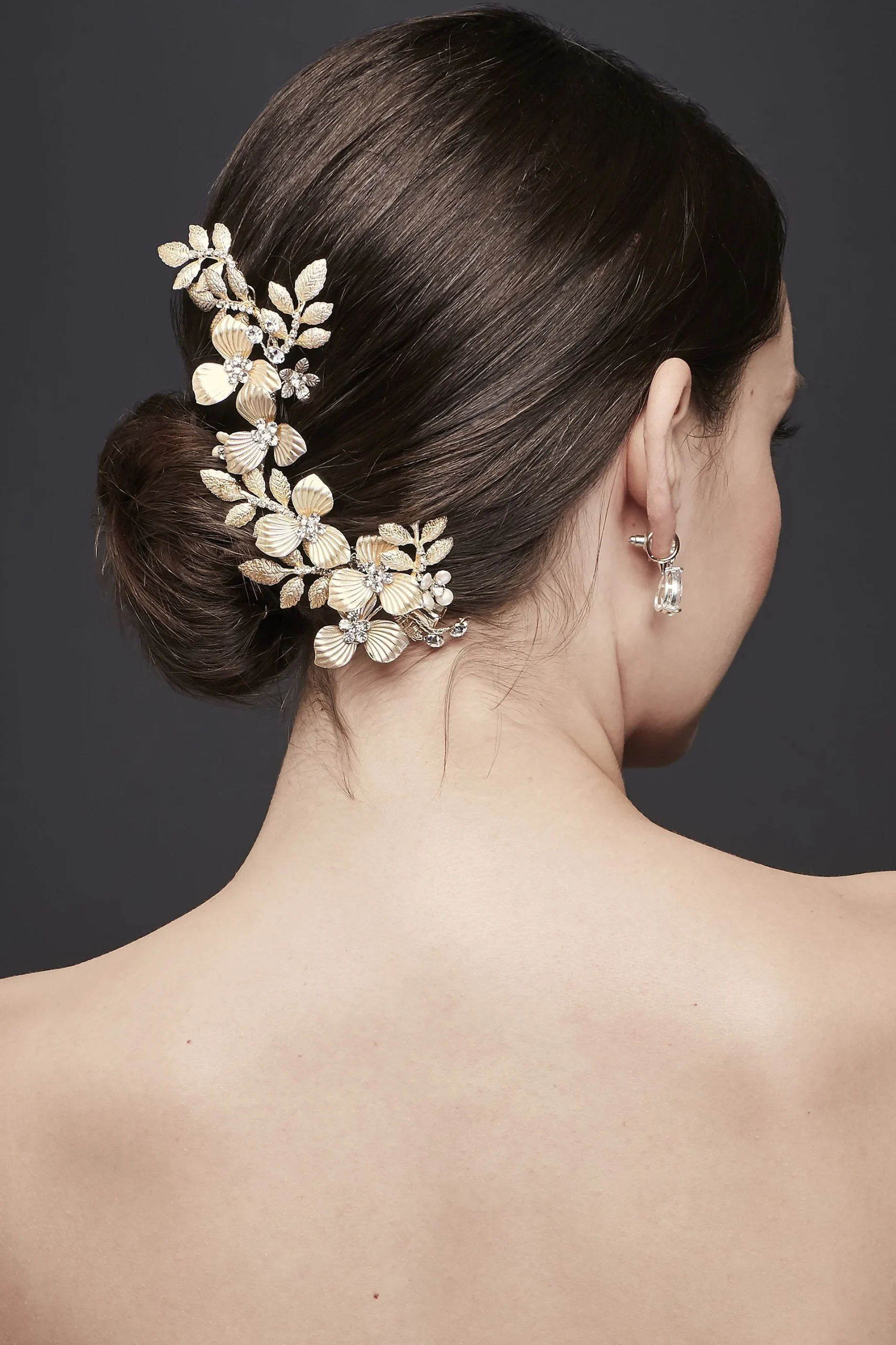 Tropical Flower Hair Clip with Crystals