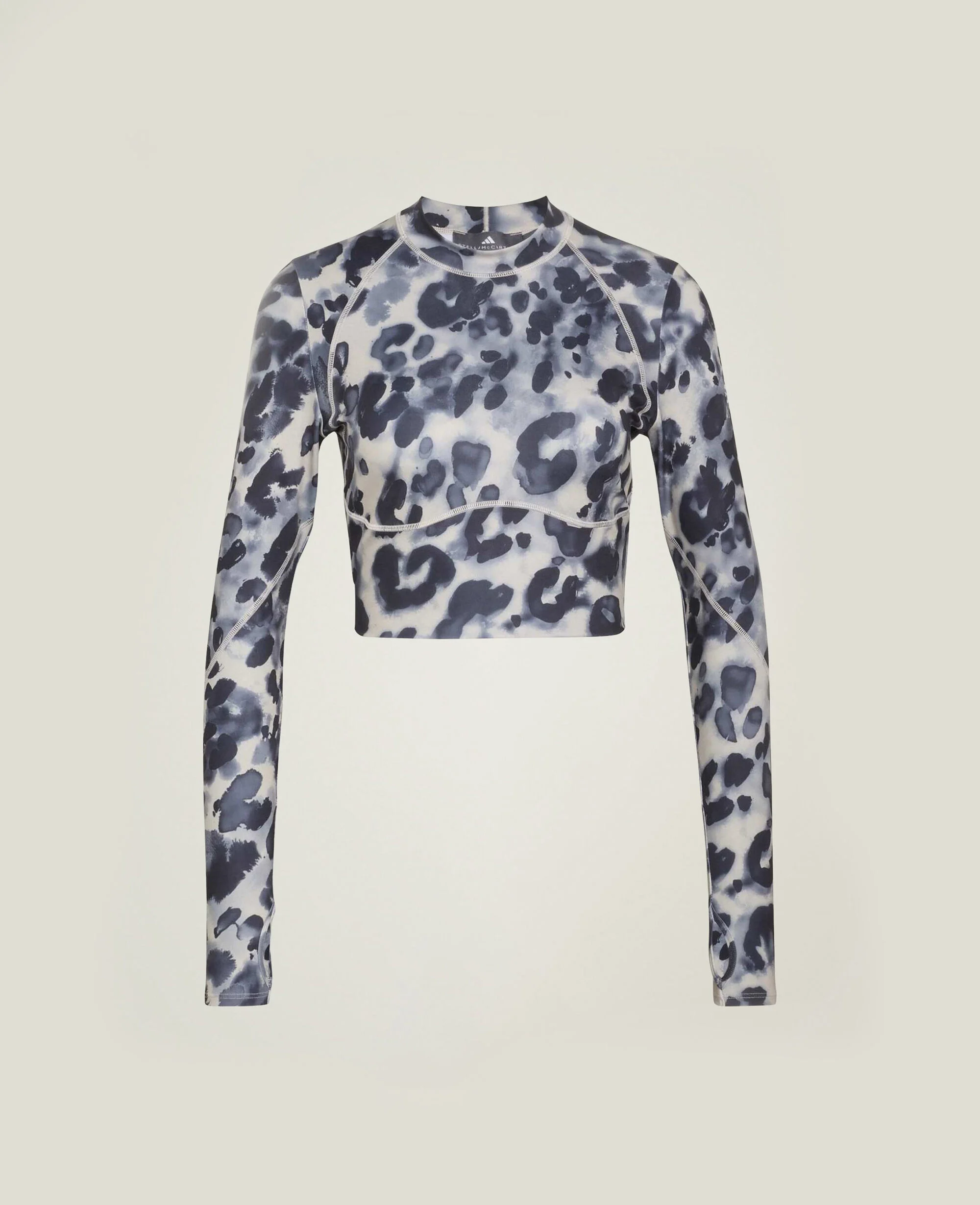 TruePurpose Training Leopard Print Long-Sleeve Cropped Top