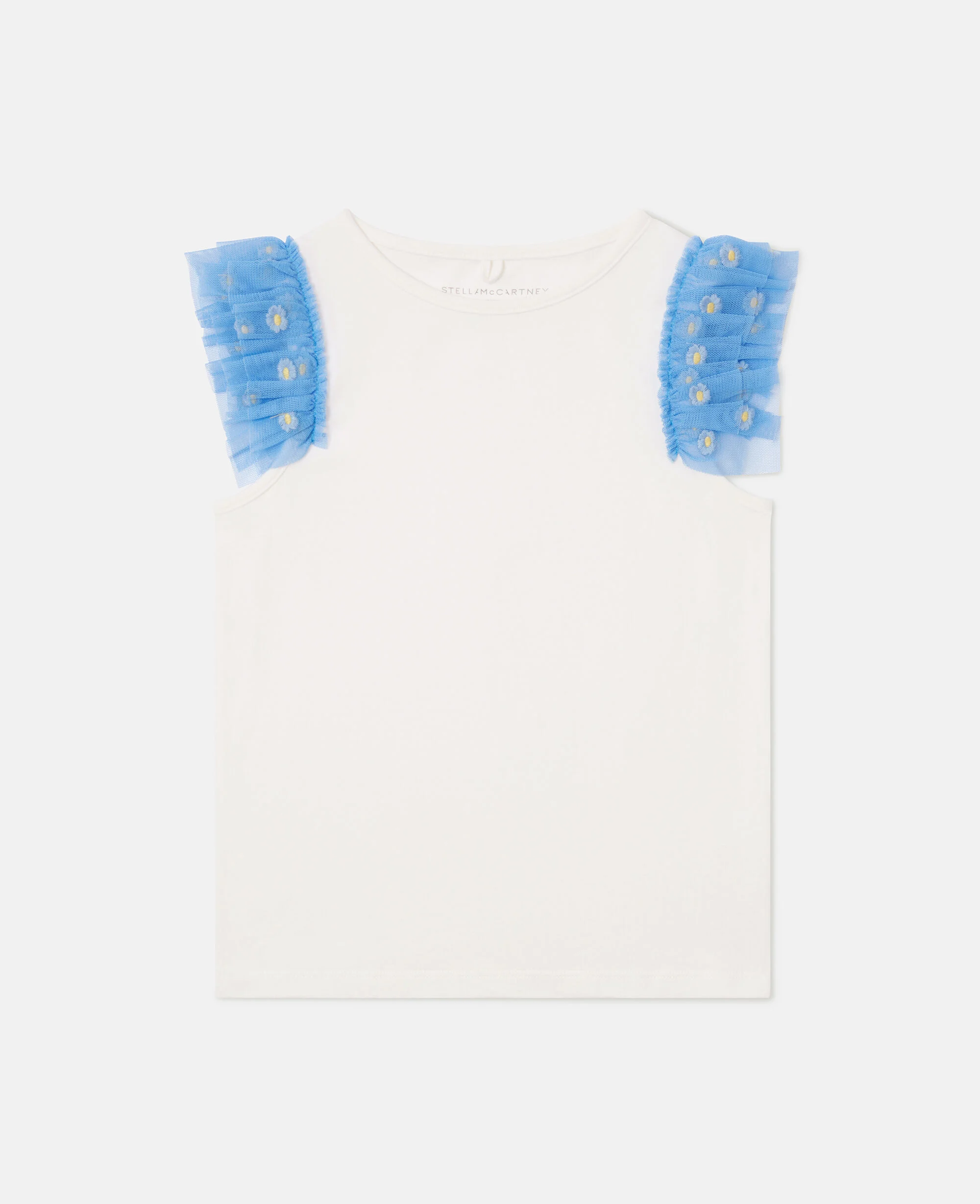 Tulle-Trim Sleeveless Top