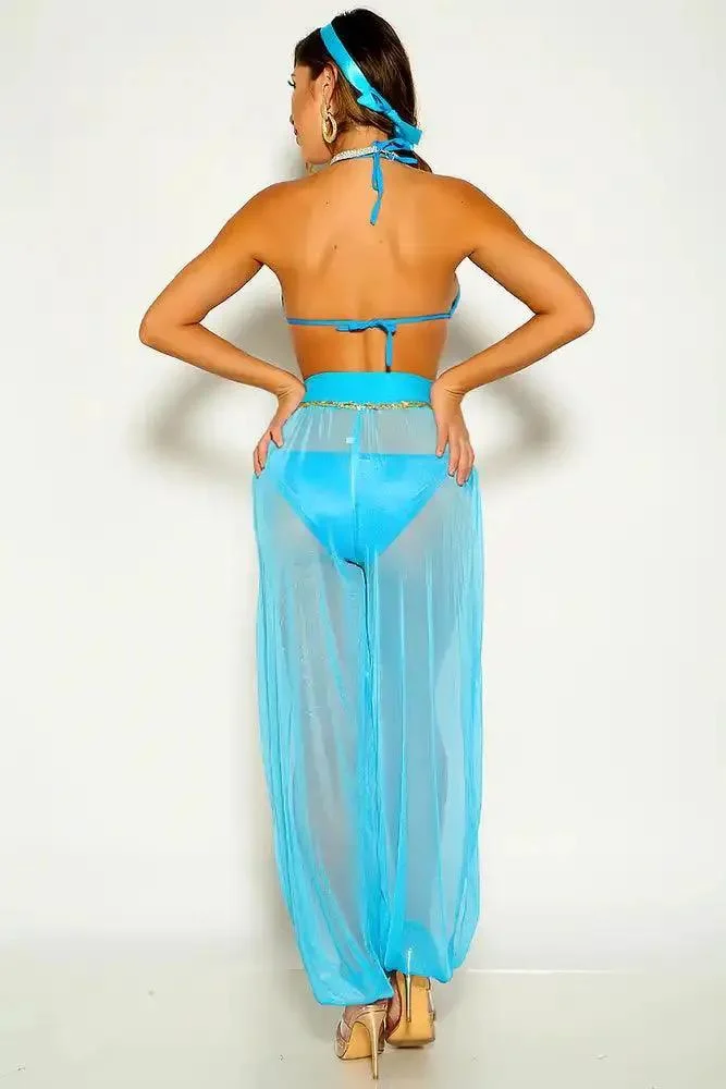 Turquoise Rhinestone Princess Jas 3 Piece Costume