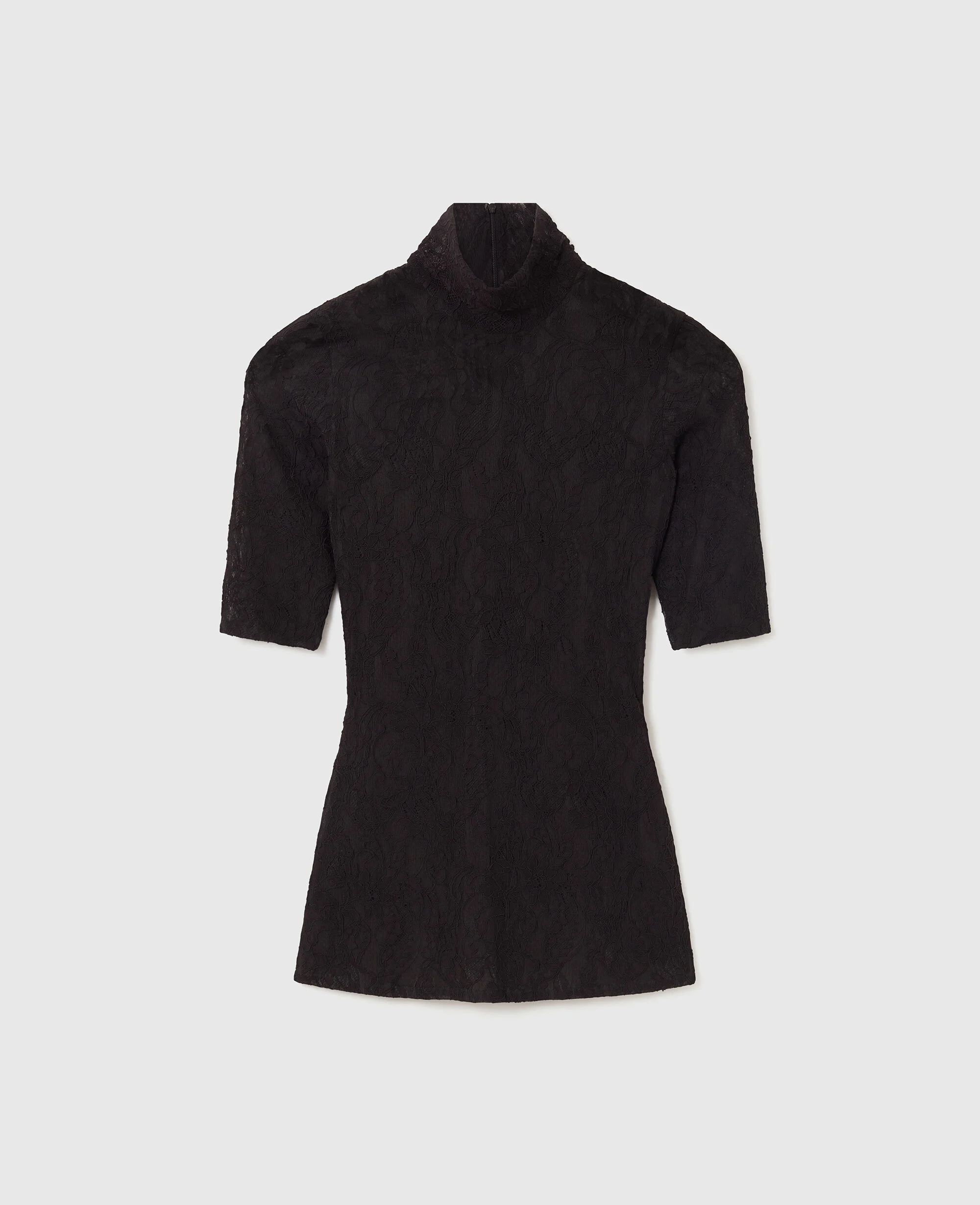 Turtleneck Lace 3/4 Sleeve Top