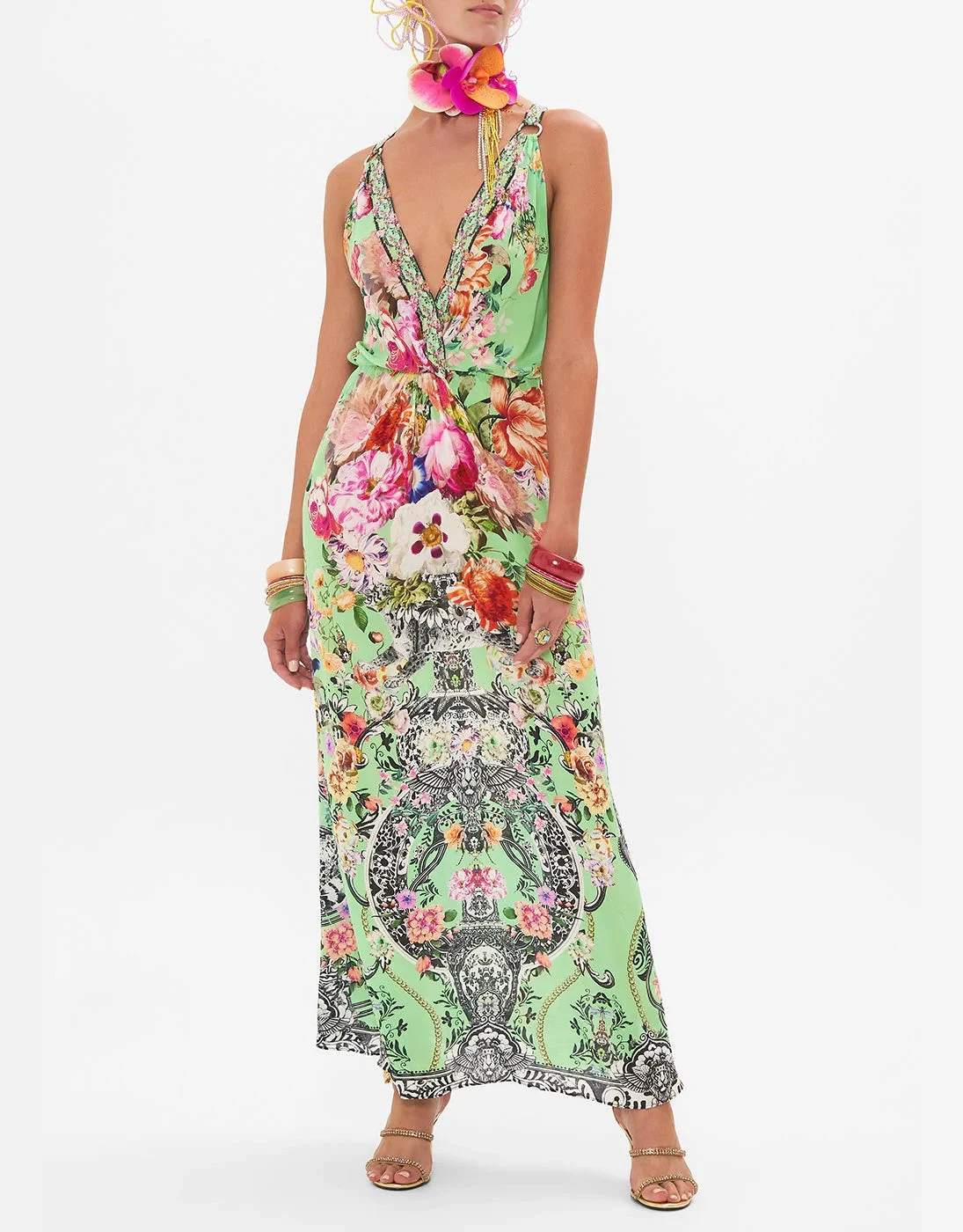 Twist Front Dress With Hardware, Porcelain Dream