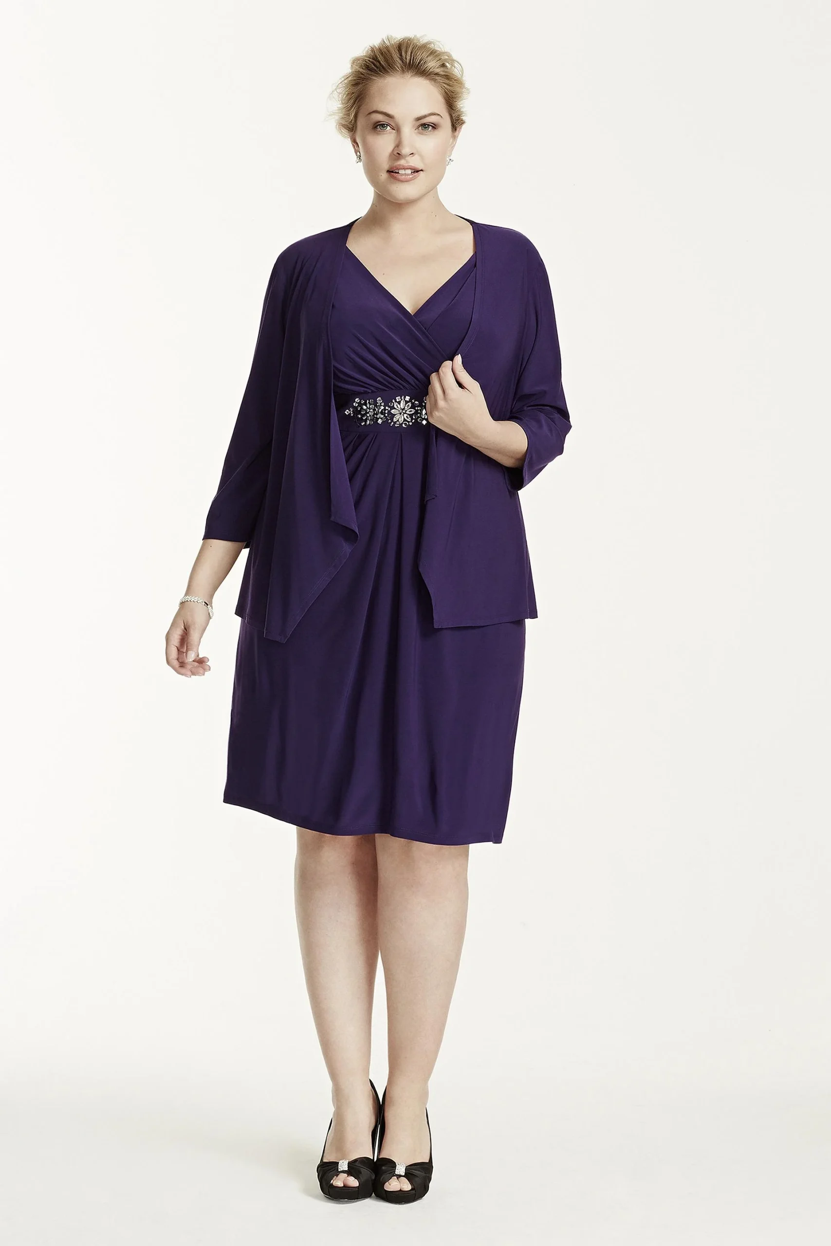 Two Piece Short Jersey Dress with Jacket