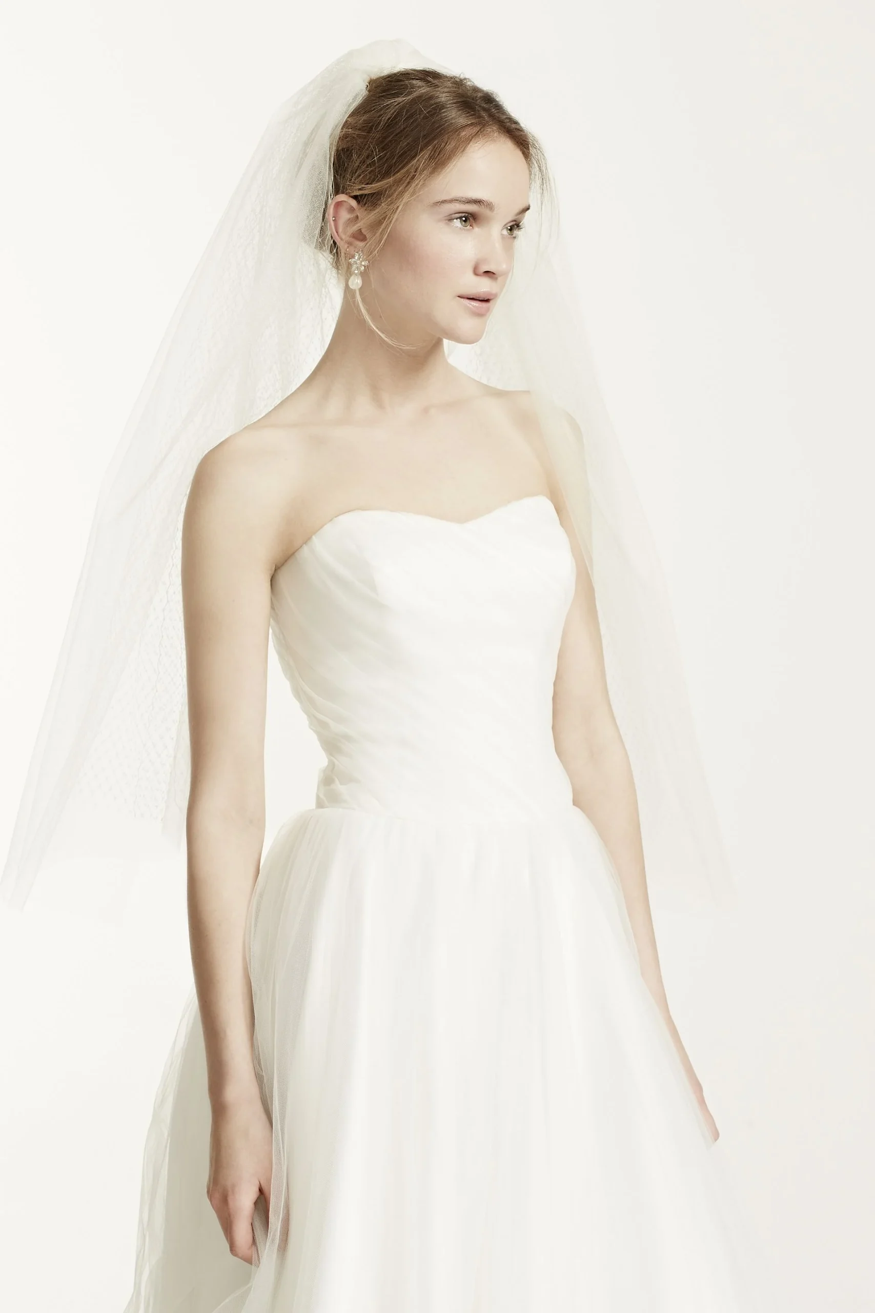 Two Tier Elbow Length Shimmer Tulle Veil