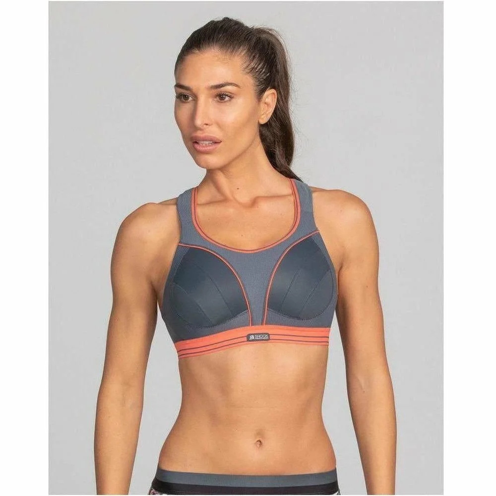 Ultimate Run Bra-Grey/Coral