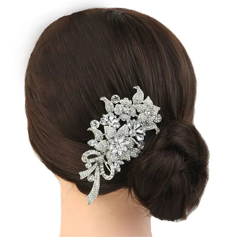 Unique Crystal Floral Vintage Style Bridal Hair Comb
