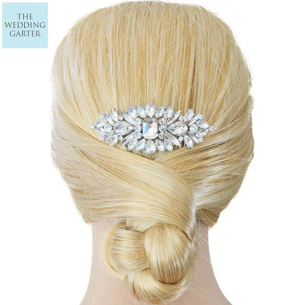 Unique & Stylish Silver Crystal Vintage Bridal Hair Comb