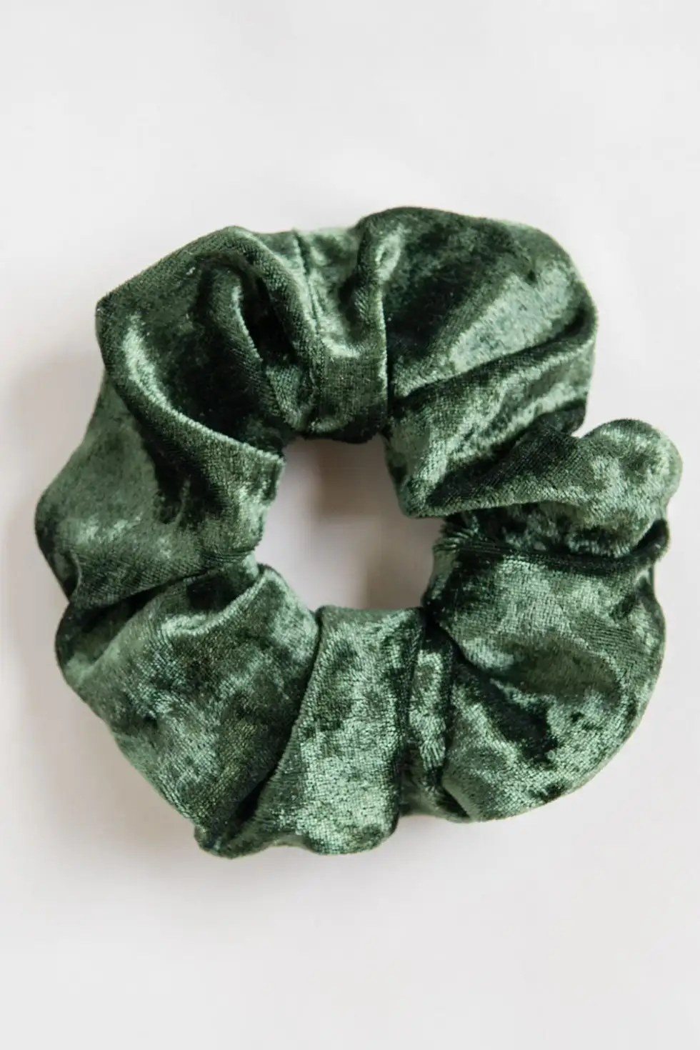 Upcycled Green Velvet Hair Scrunchie