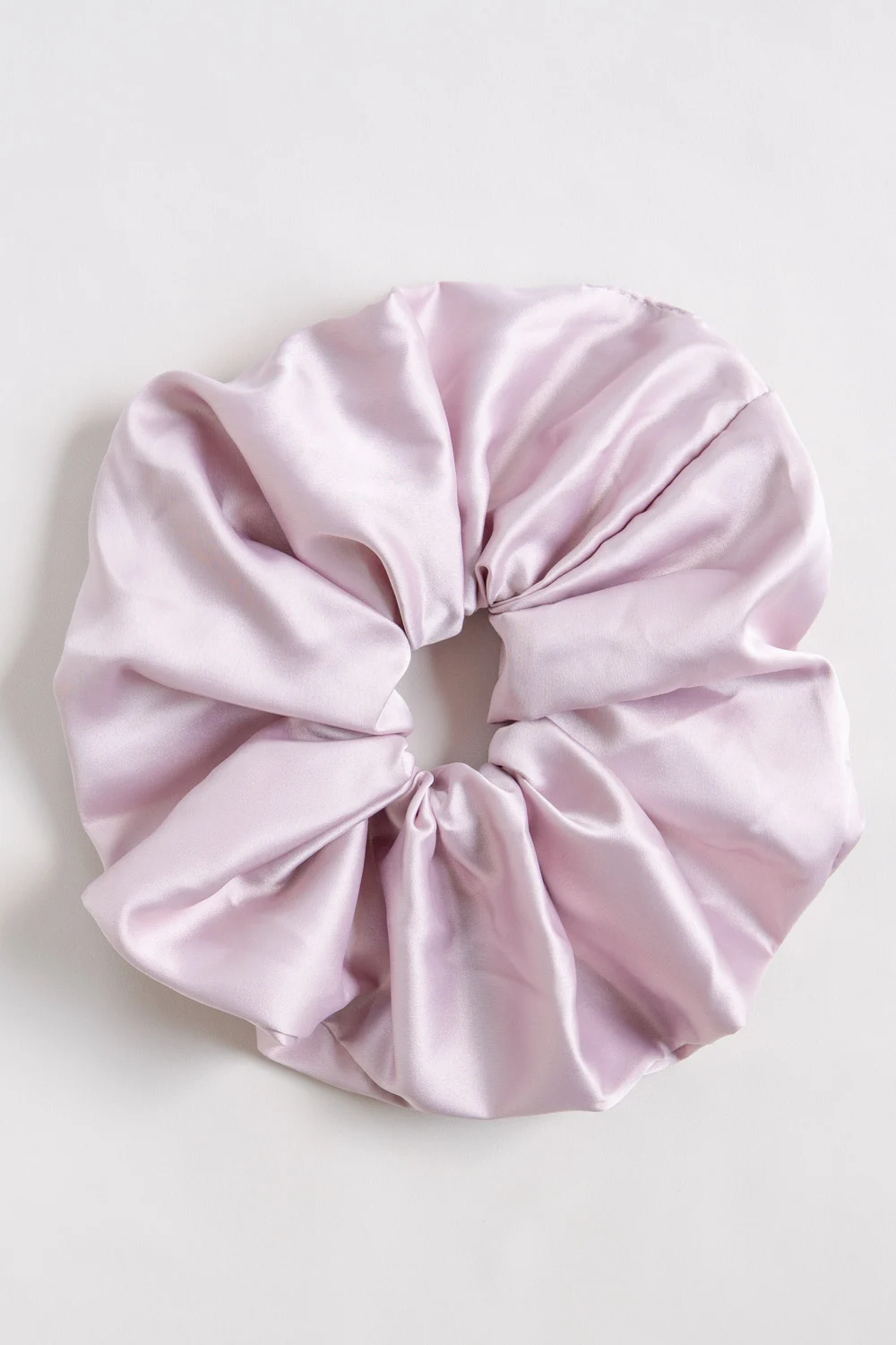 Upcycled Large Silky Satin Scrunchie in Blush Pink