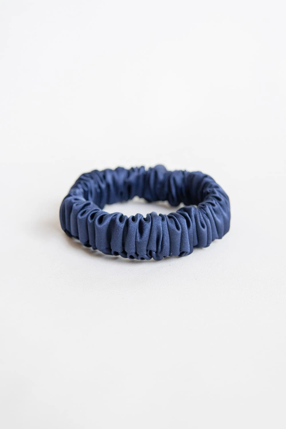 Upcycled Mini Scrunchie in Navy Blue