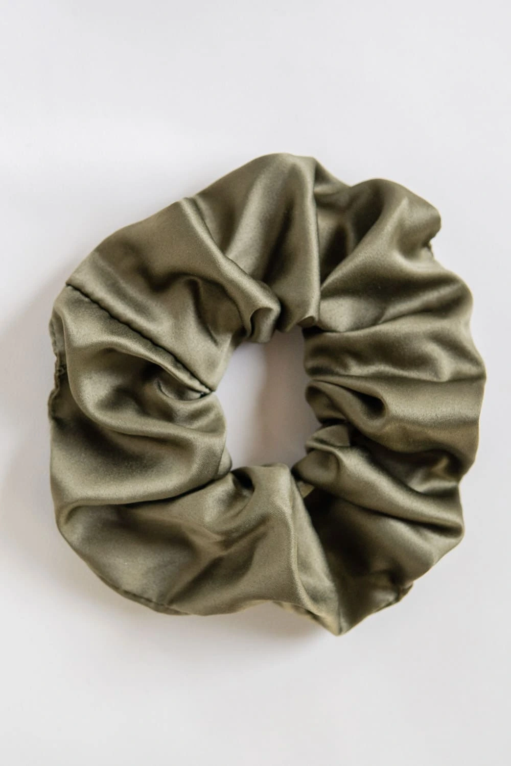 Upcycled Olive Green Scrunchie