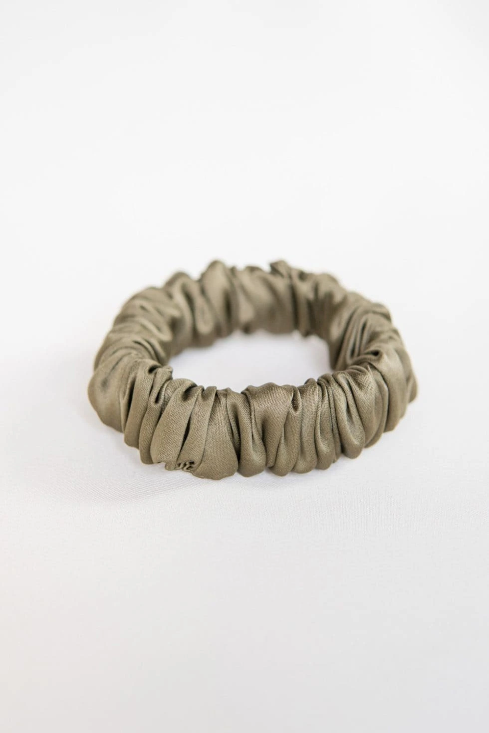 Upcycled Small Scrunchie in Olive Green
