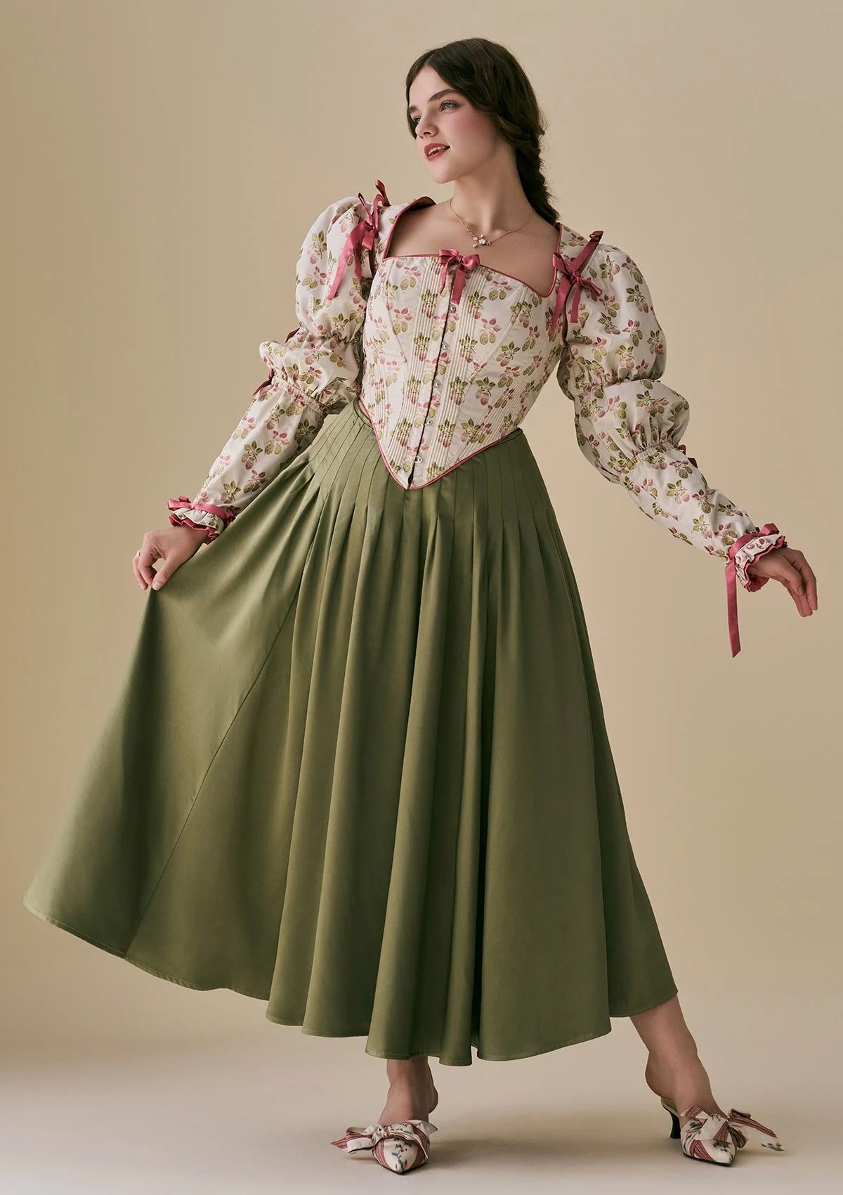 （US Exclusive）Curve & Plus Flower & Mirror Skirt