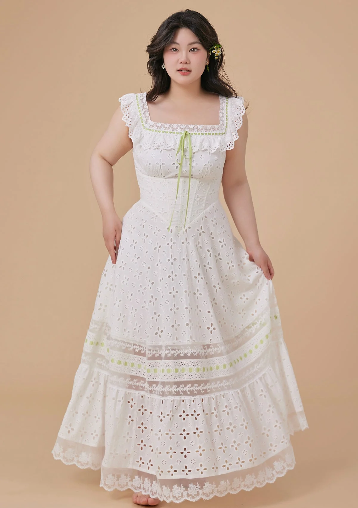 （US Exclusive）Curve & Plus Lime Soda Corset Dress