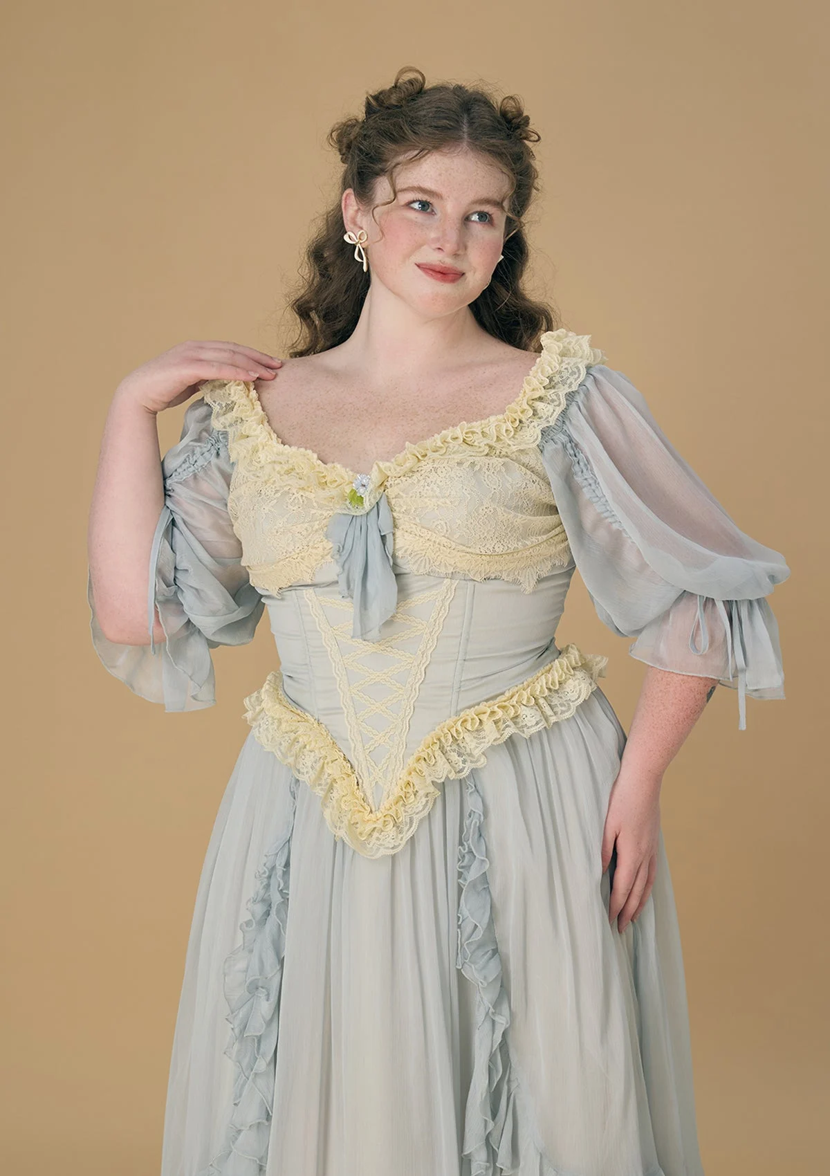 （US Exclusive）Curve & Plus "The skirt of Rila"Corset Dress