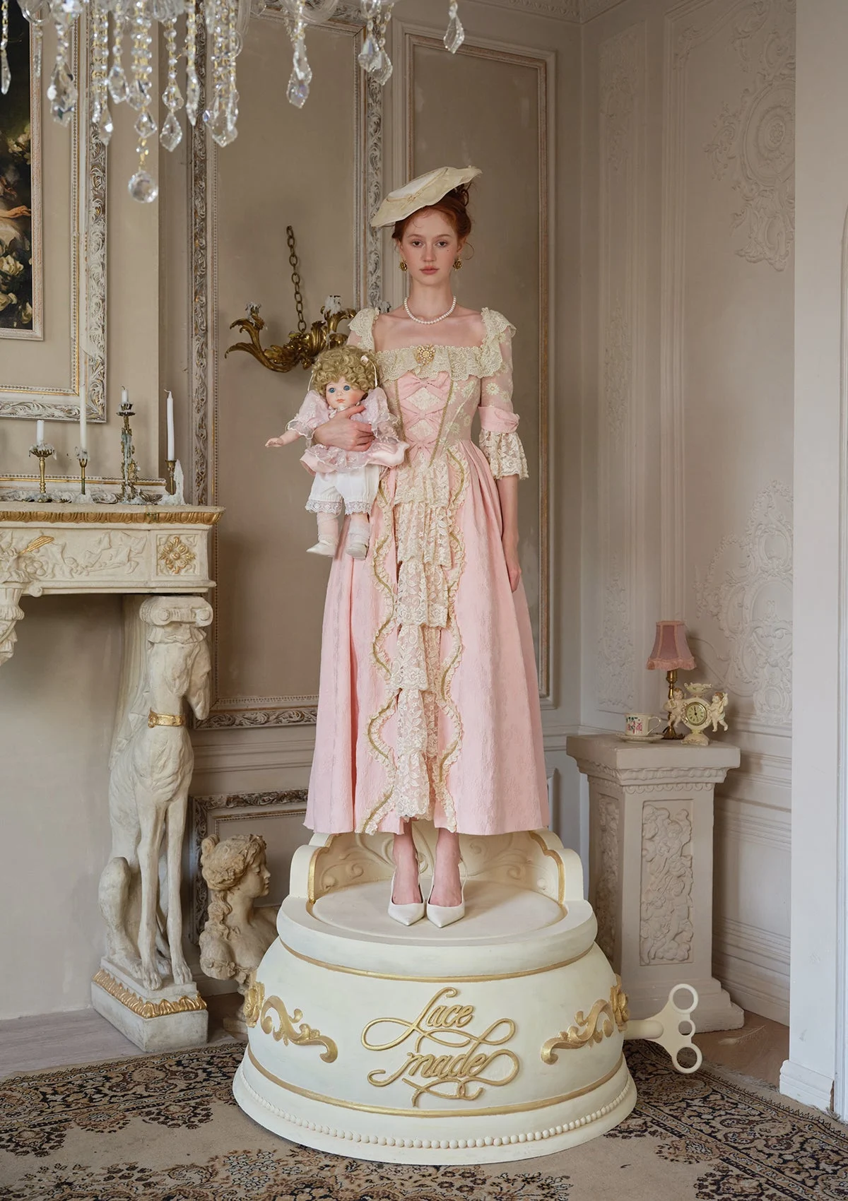 （US Exclusive）Pink Floral Godmother Corset Dress