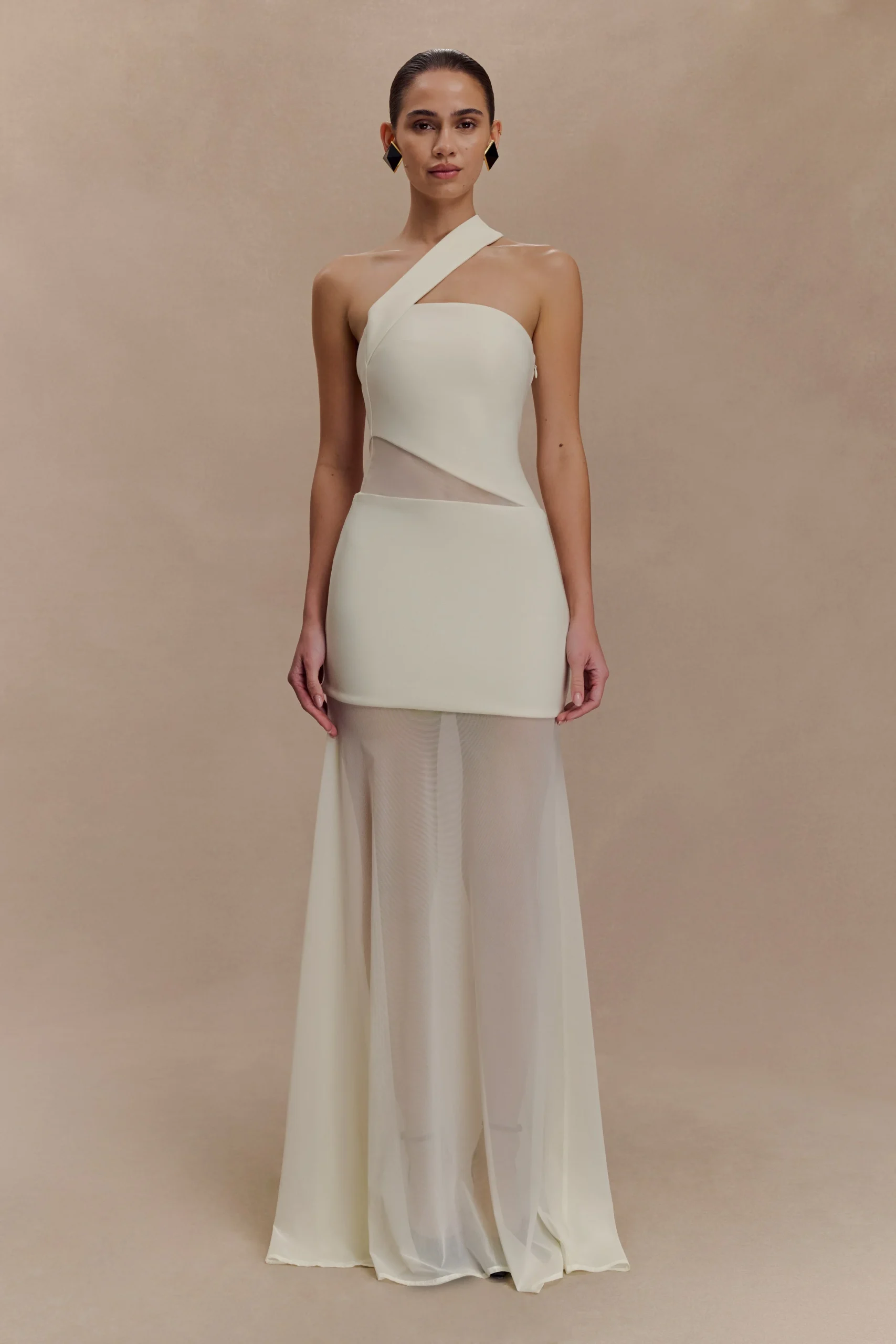 VashtiCut Out Mesh Maxi Dress - Ivory