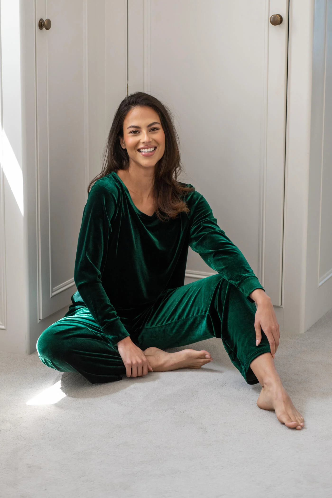 Velour Lounge Pyjama Set - Forest