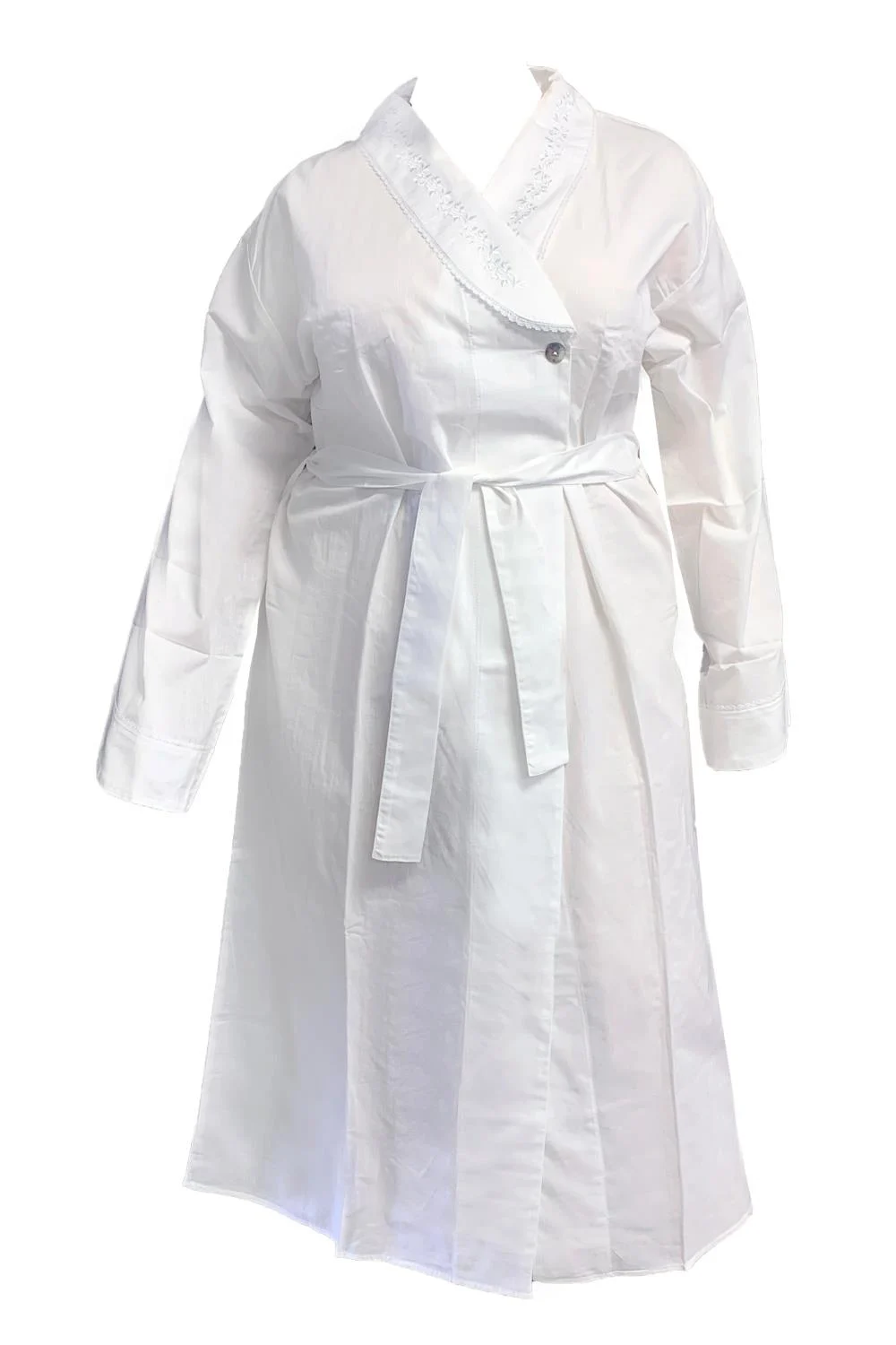 Victoriana Anna Cotton Robe, White (076B)