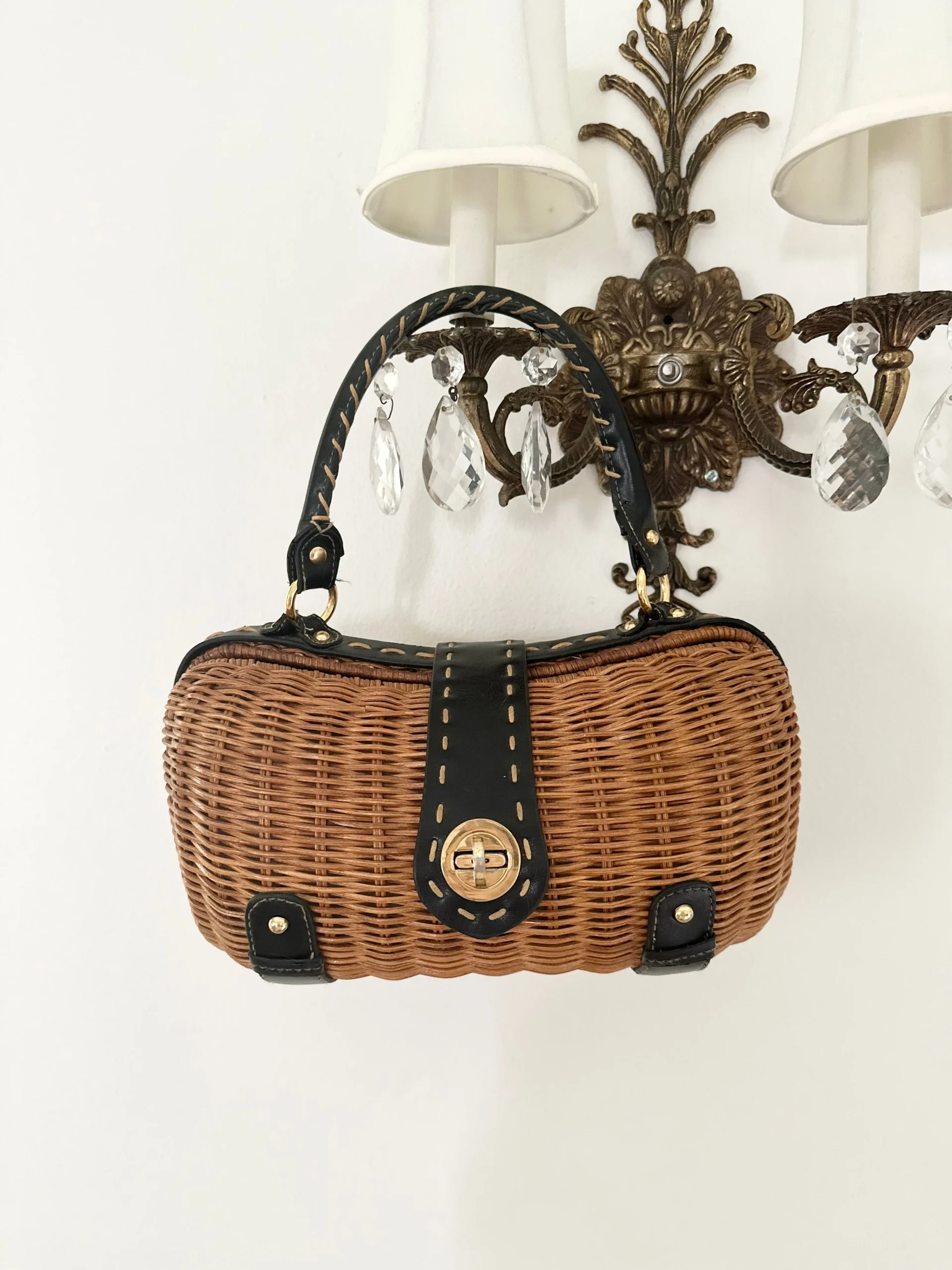 Vintage Basket Handbag Purse